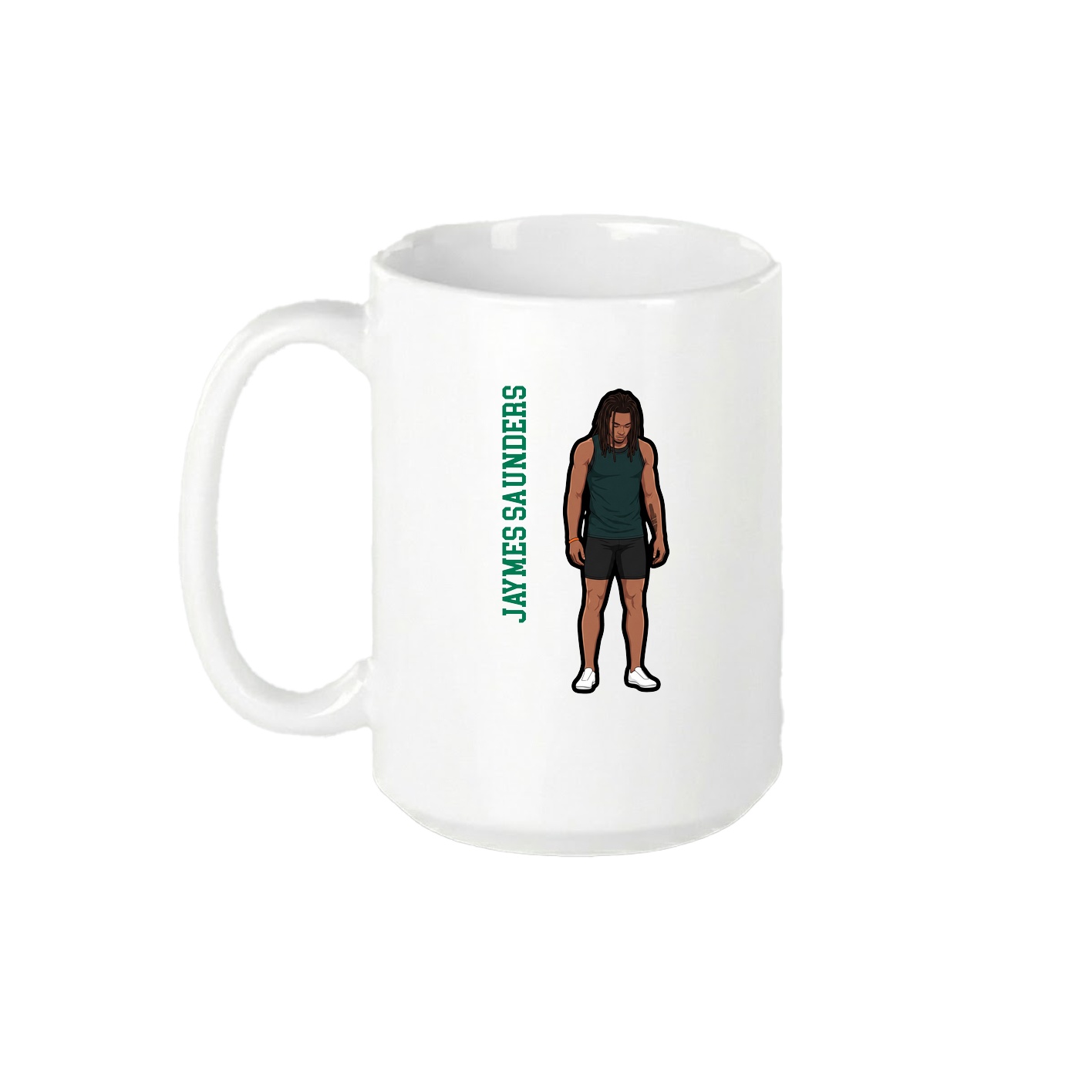 15oz Coffee Mug — Name Vertical in White