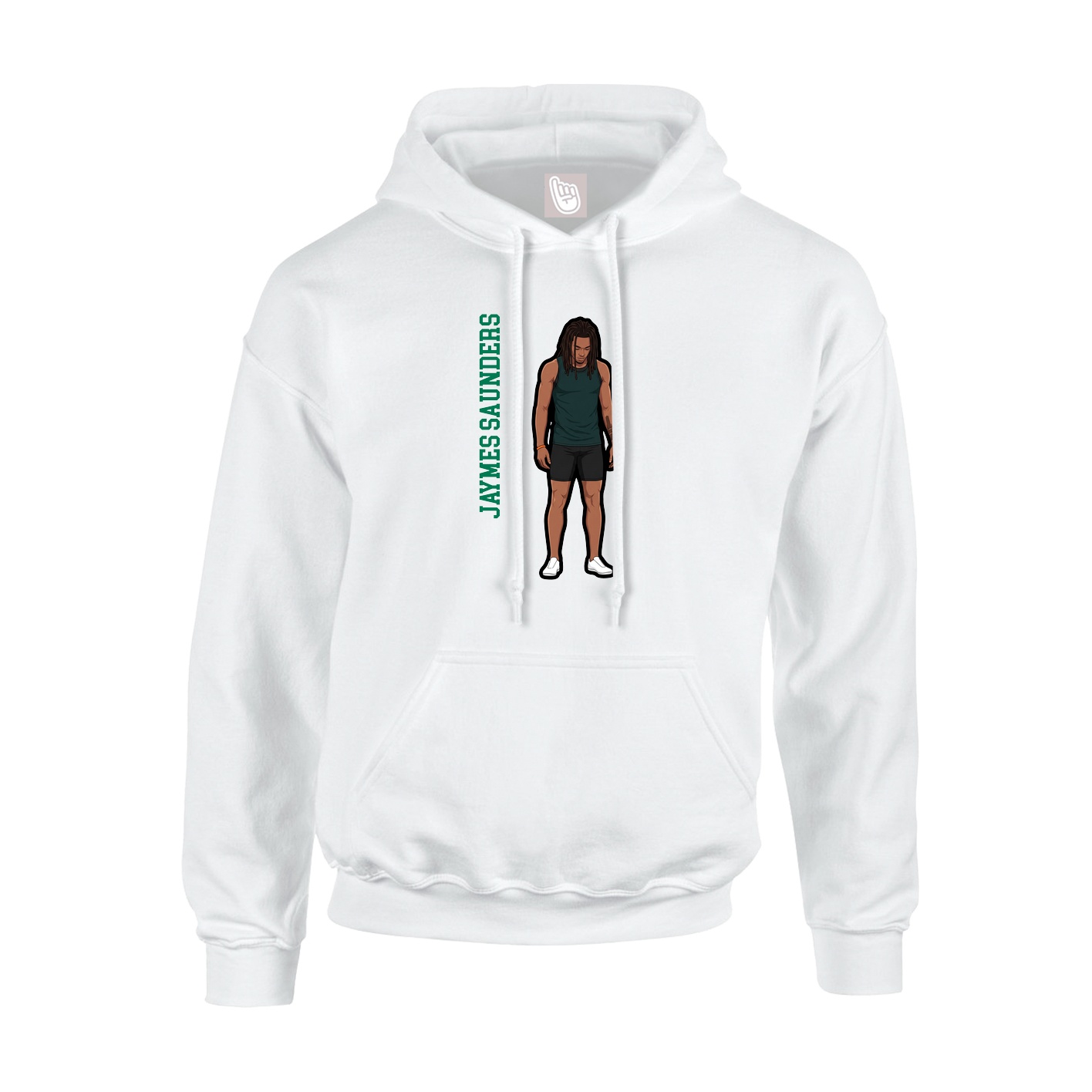 Youth Hoodie — Name Vertical in White