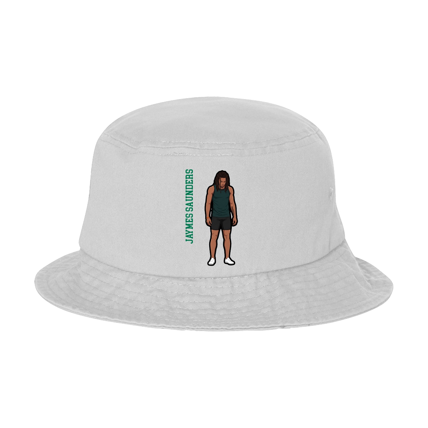Bucket Cap — Name Vertical in White