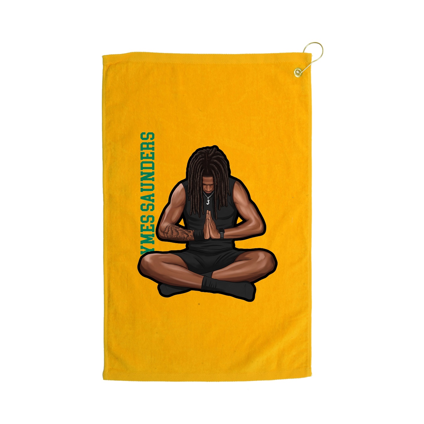 Golf Towel — Name Vertical in Gold
