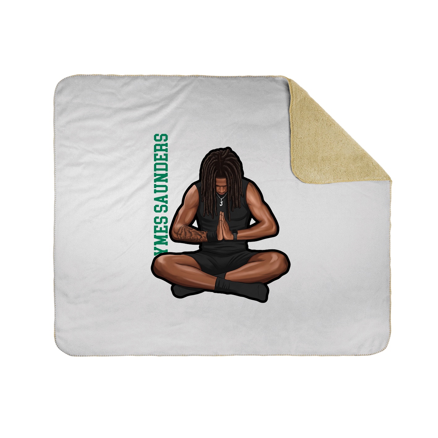 Throw Blanket — Name Vertical in White