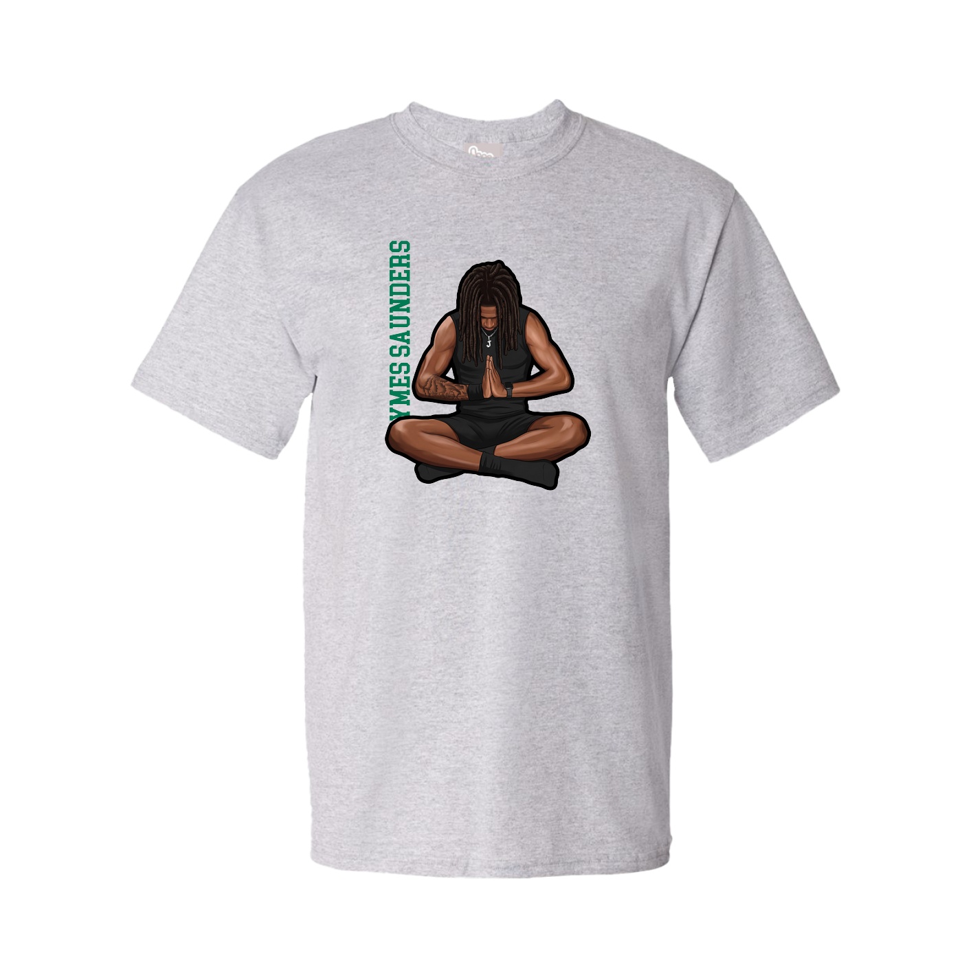 Tee — Name Vertical in Grey