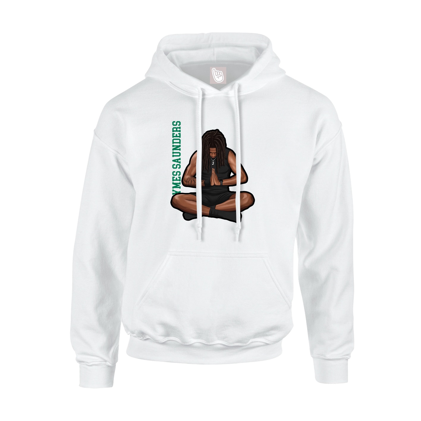 Hoodie — Name Vertical in White