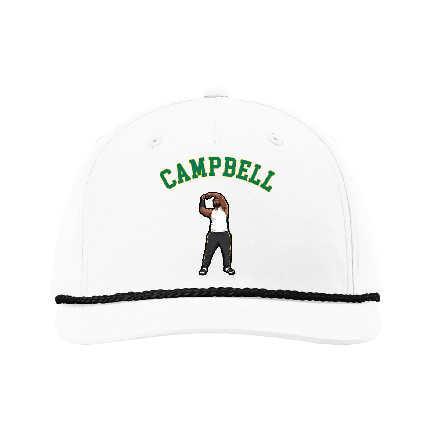 Five-Panel Classic Rope Cap — Shirsey Arch in White