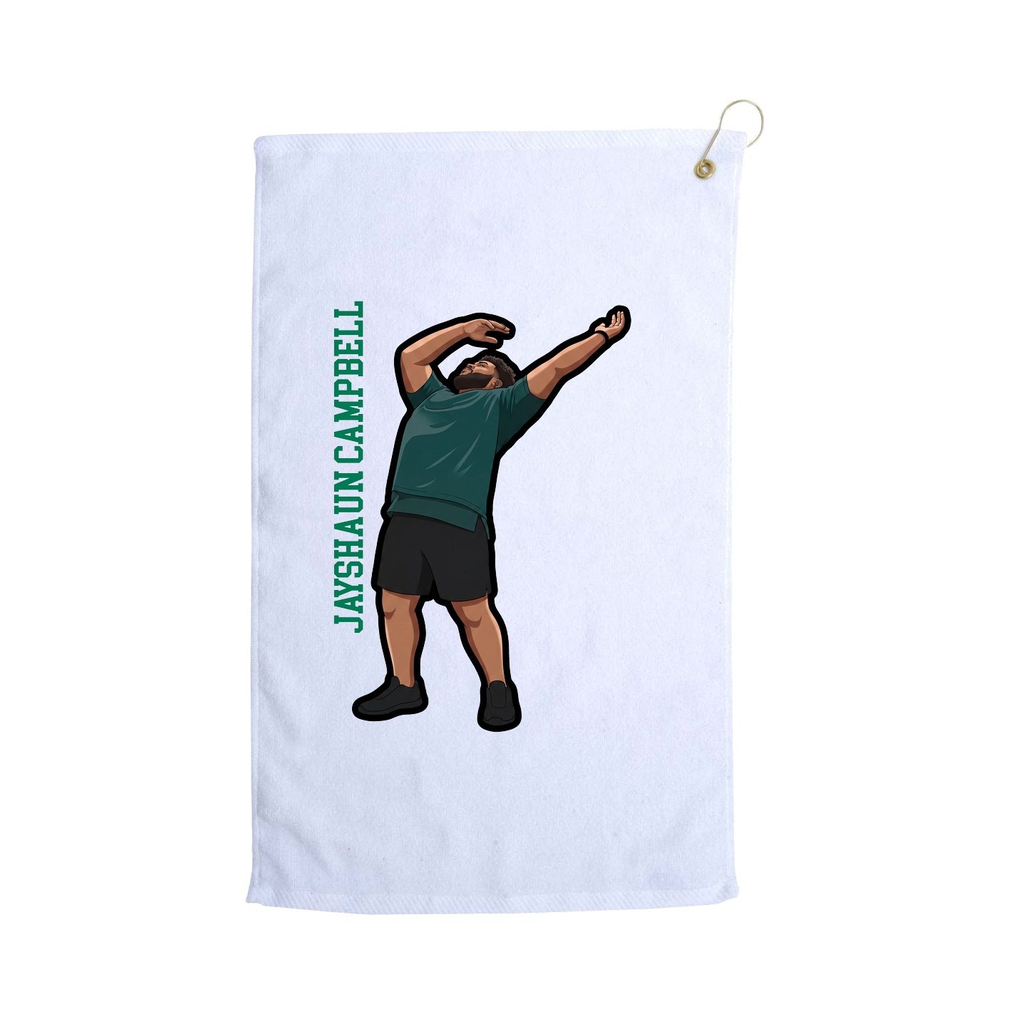 Golf Towel — Name Vertical in White