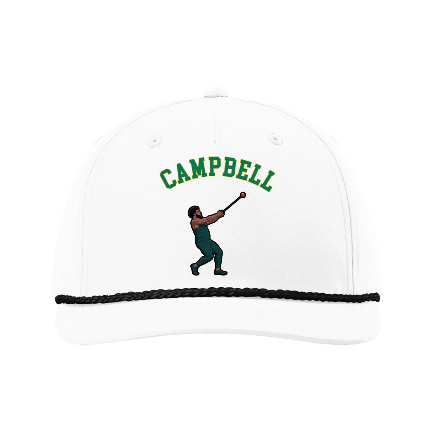 Five-Panel Classic Rope Cap — Shirsey Arch in White