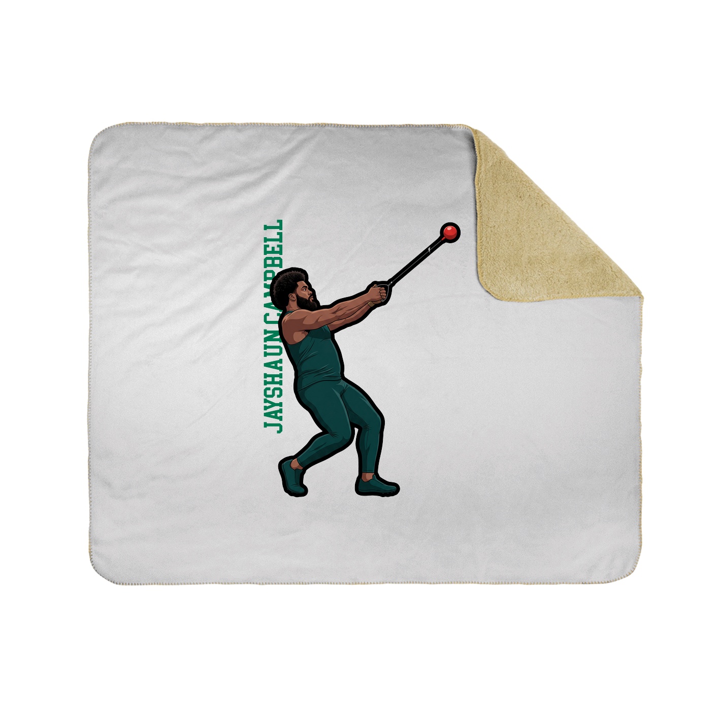 Throw Blanket — Name Vertical in White