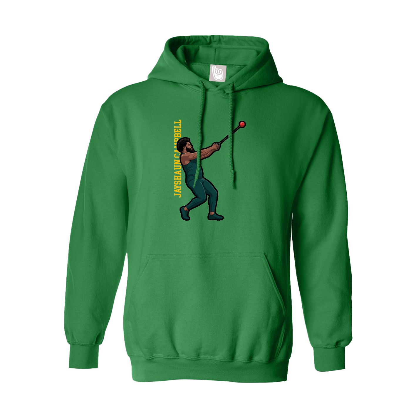 Hoodie — Name Vertical in Green