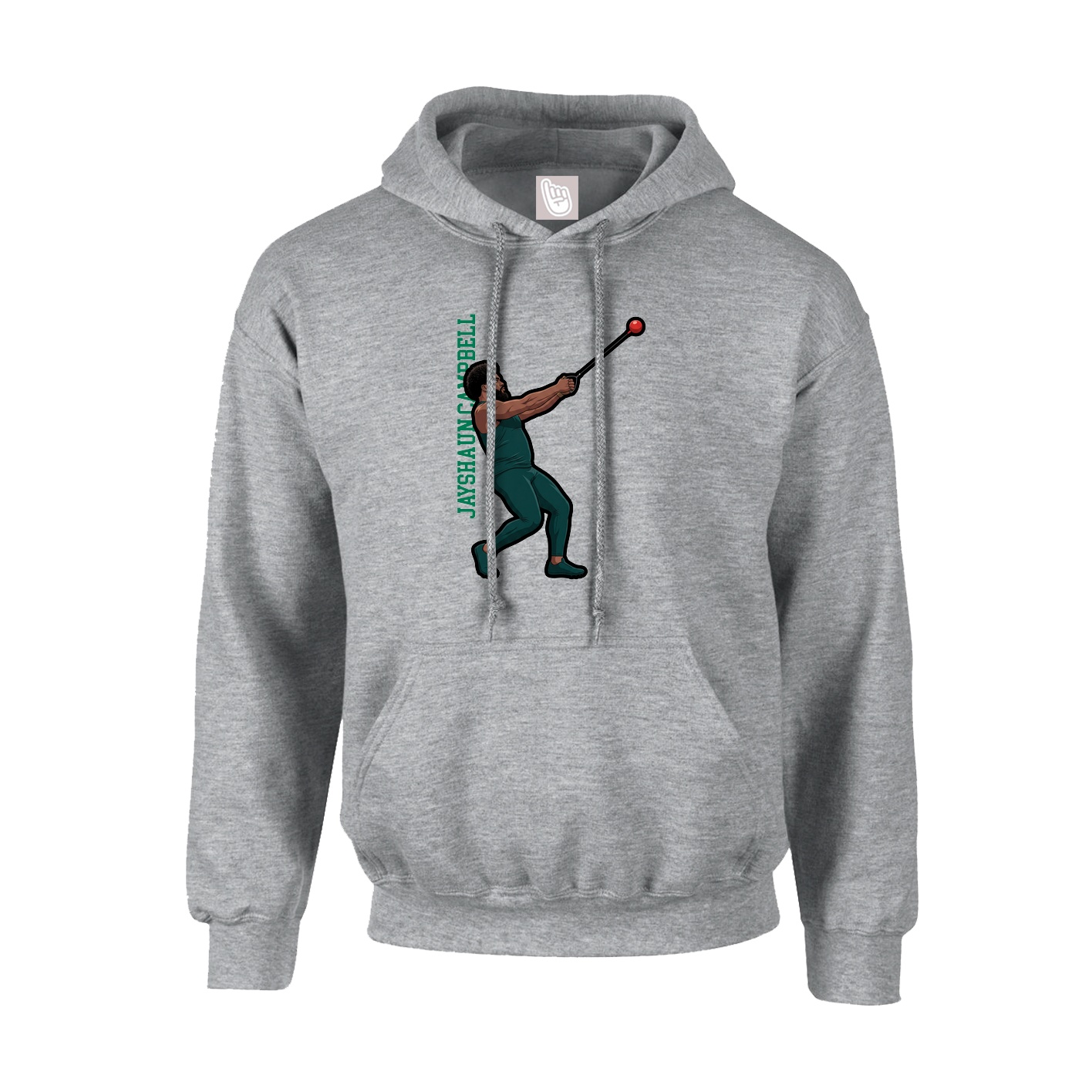 Youth Hoodie — Name Vertical in Grey