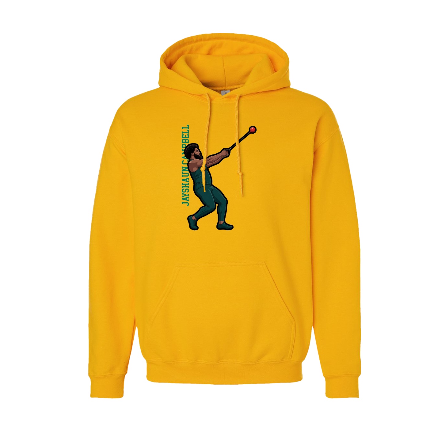 Youth Hoodie — Name Vertical in Gold