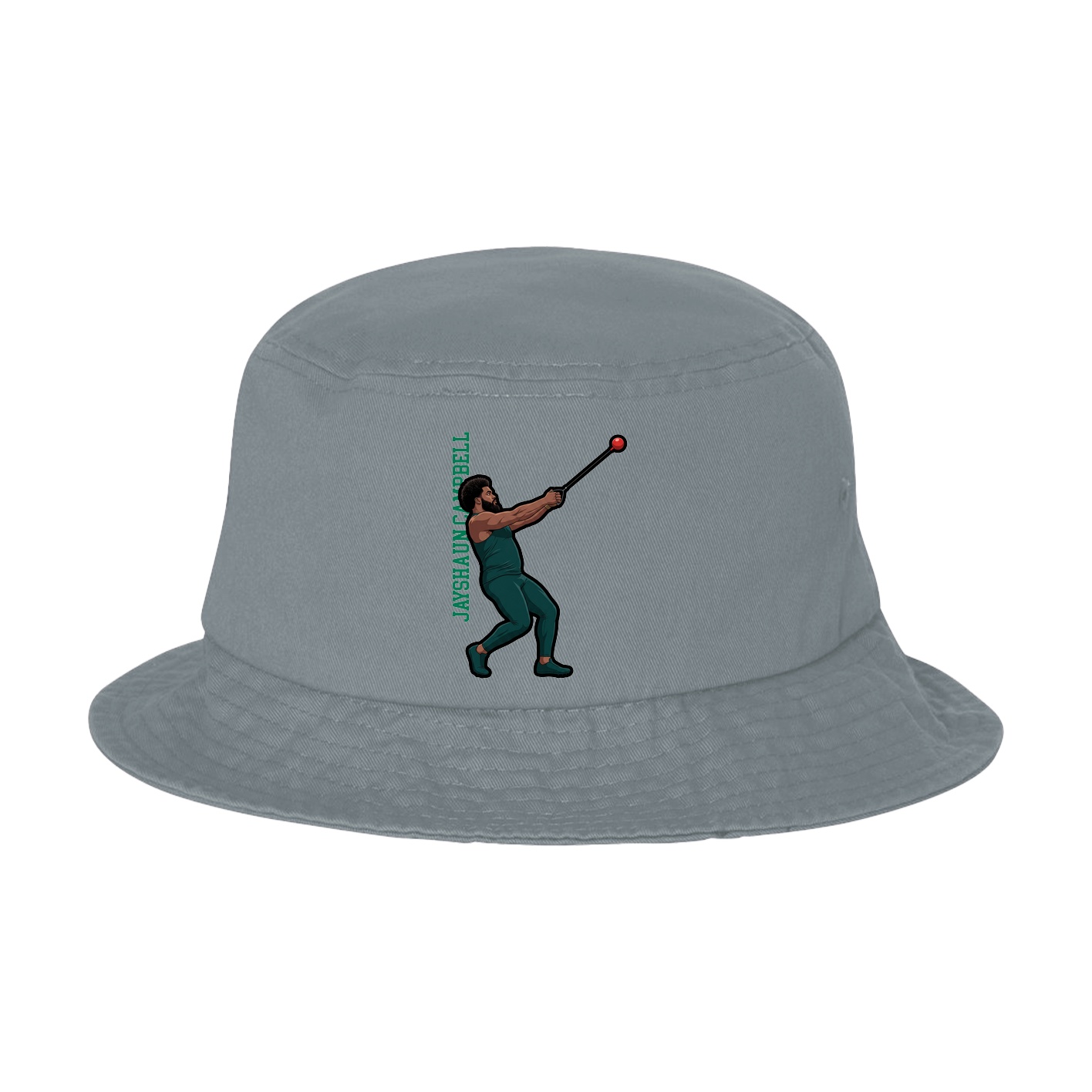 Bucket Cap — Name Vertical in Grey