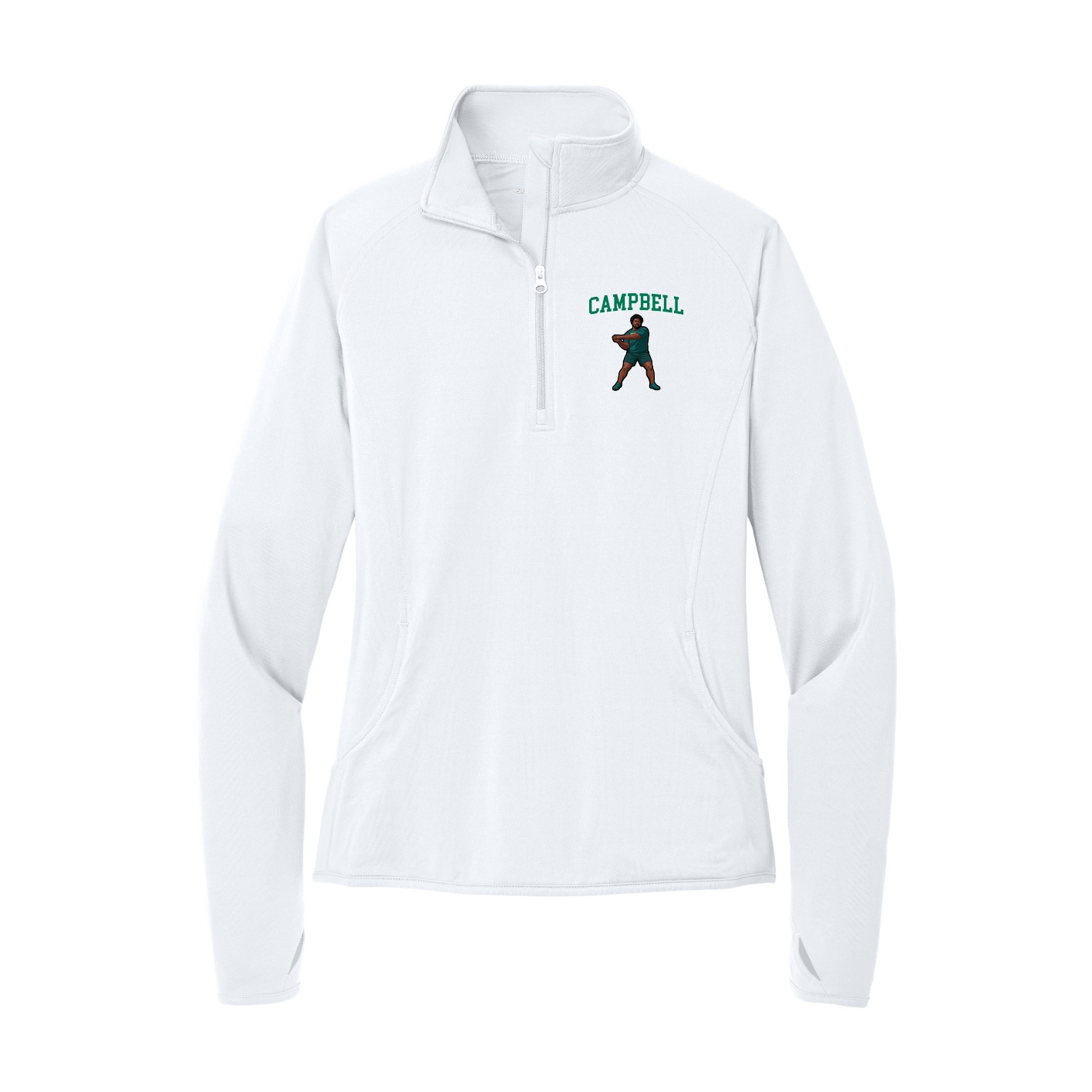 Women's Q-Zip Pullover — Shirsey in White