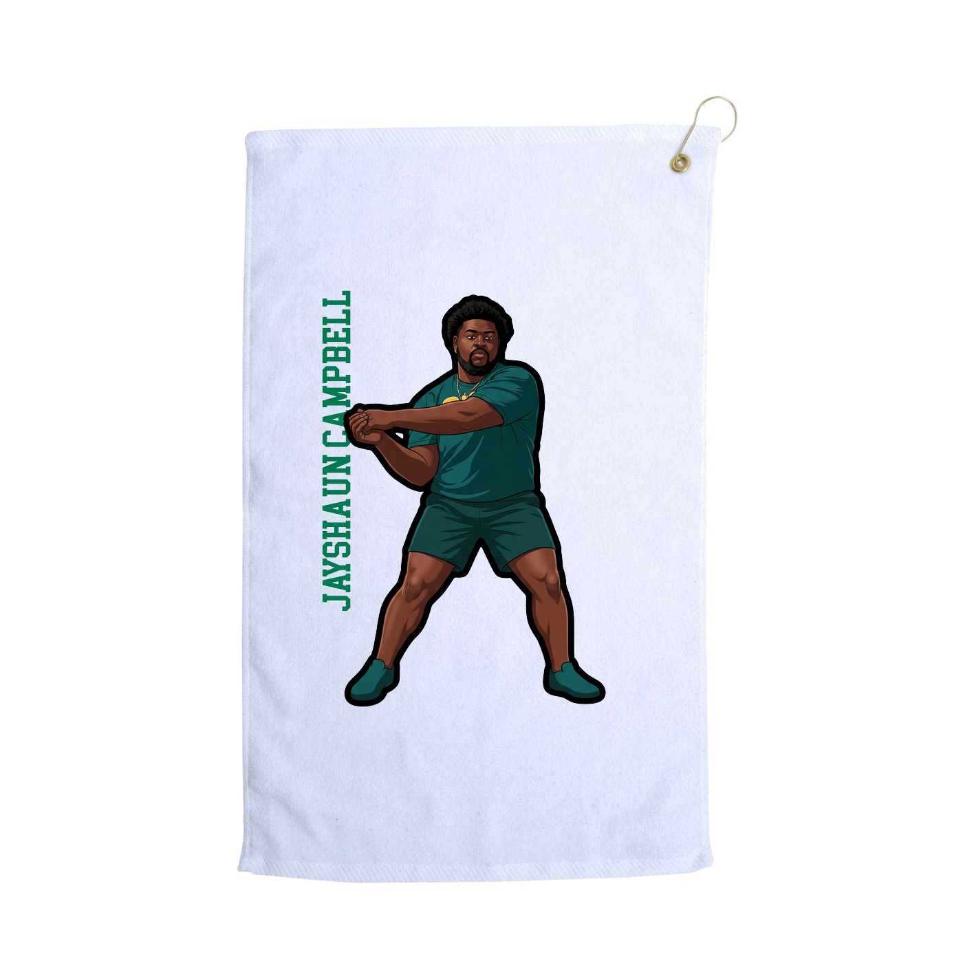 Golf Towel — Name Vertical in White