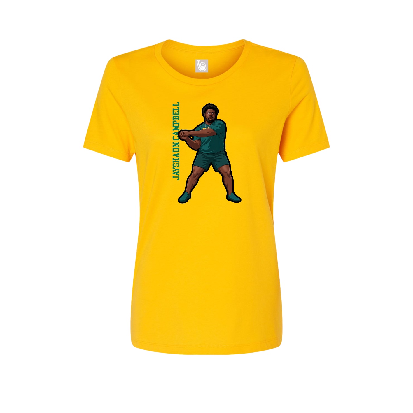 Fitted Women's Tee — Name Vertical in Gold