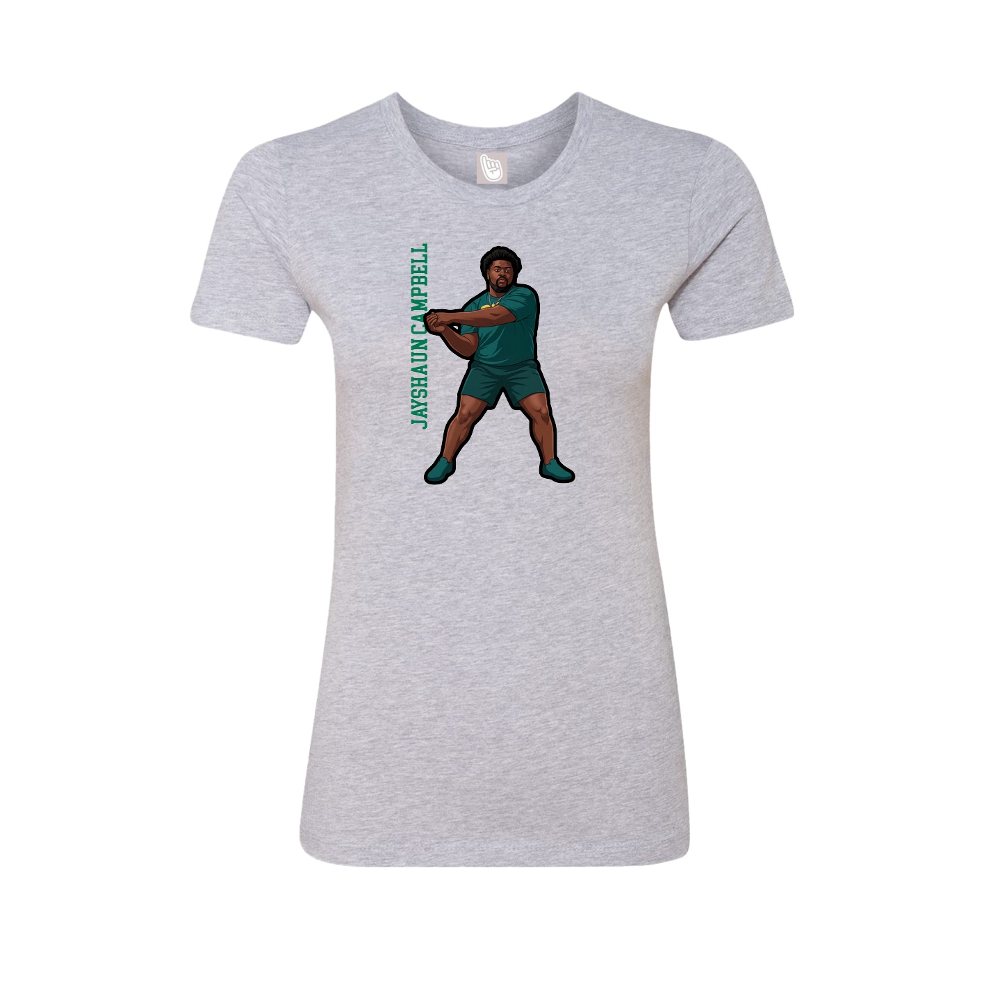 Womens Tee — Name Vertical in Grey