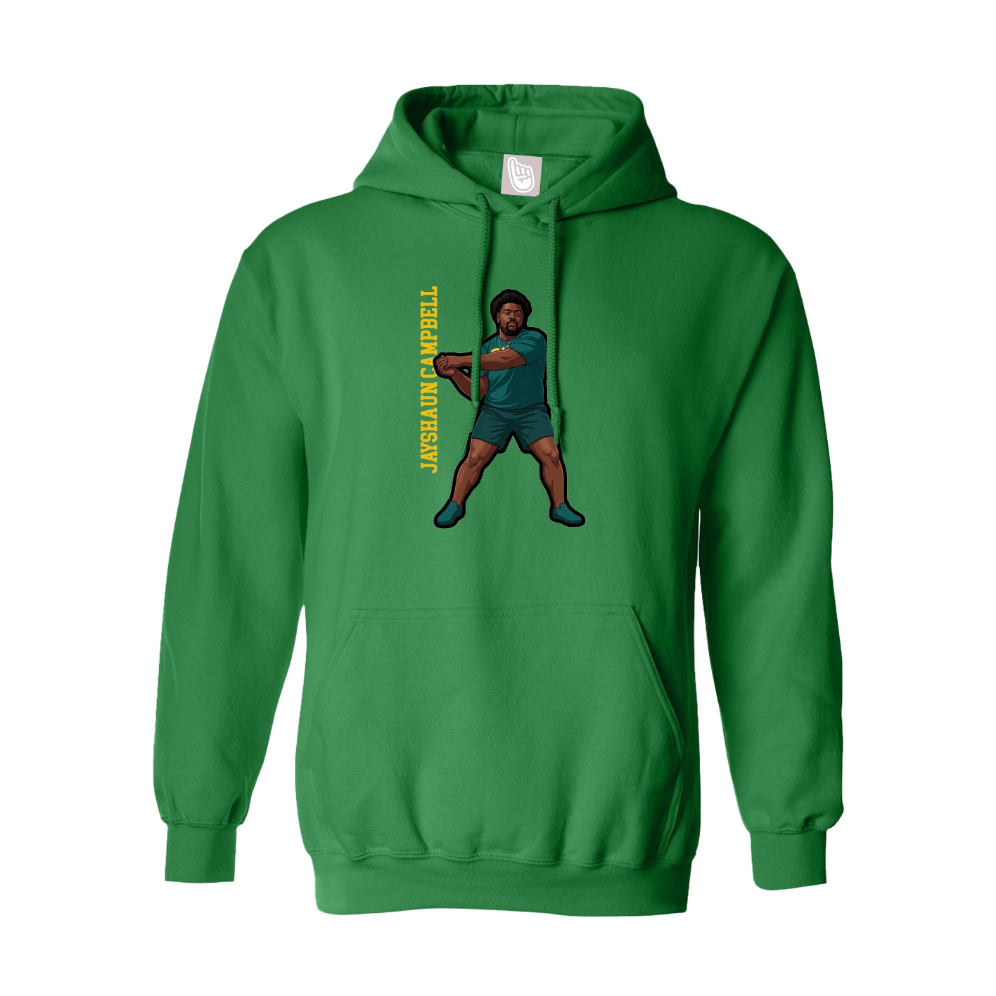 Youth Hoodie — Name Vertical in Green