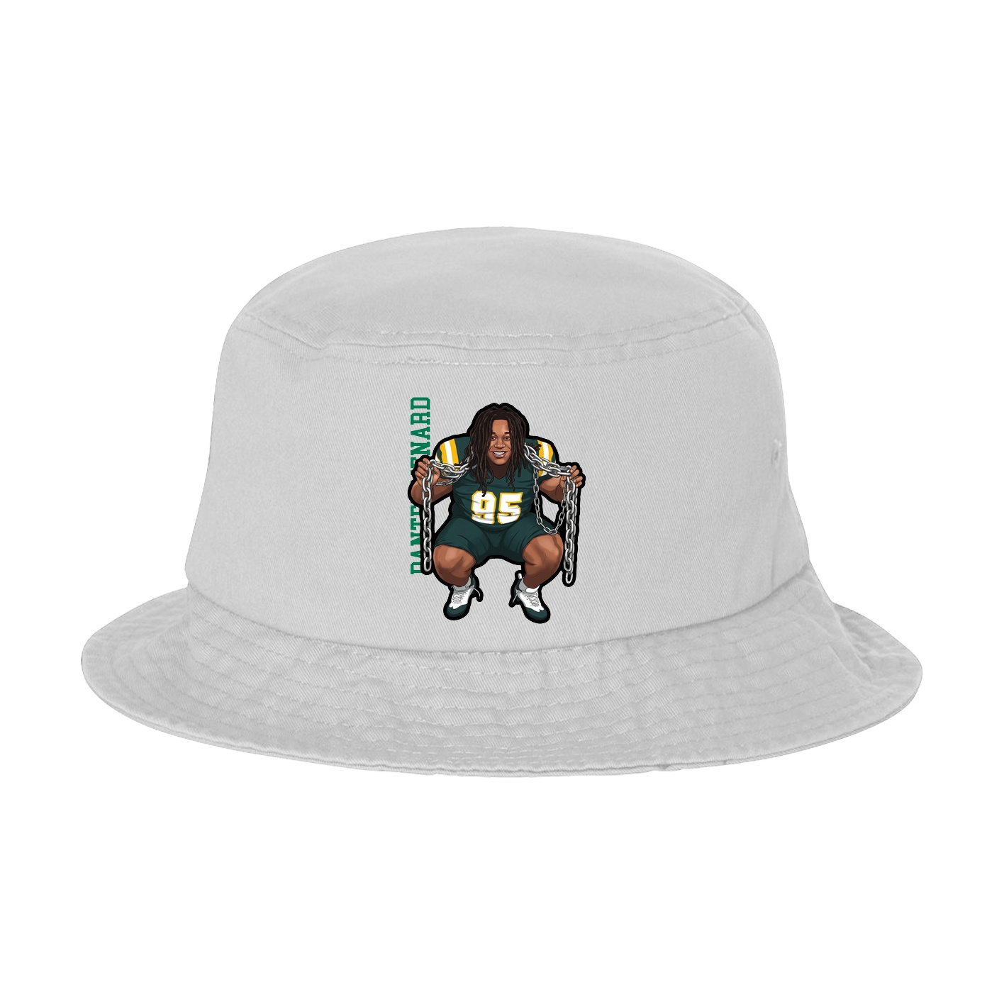 Bucket Cap — Name Vertical in White