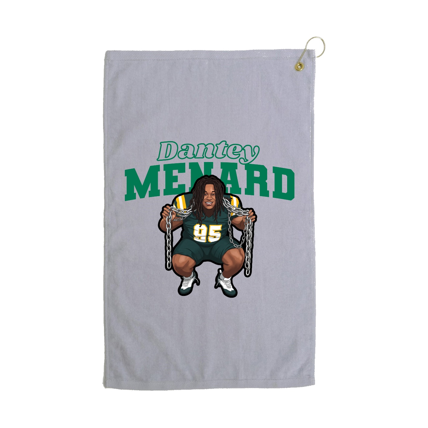 Golf Towel — Name Arch in Grey