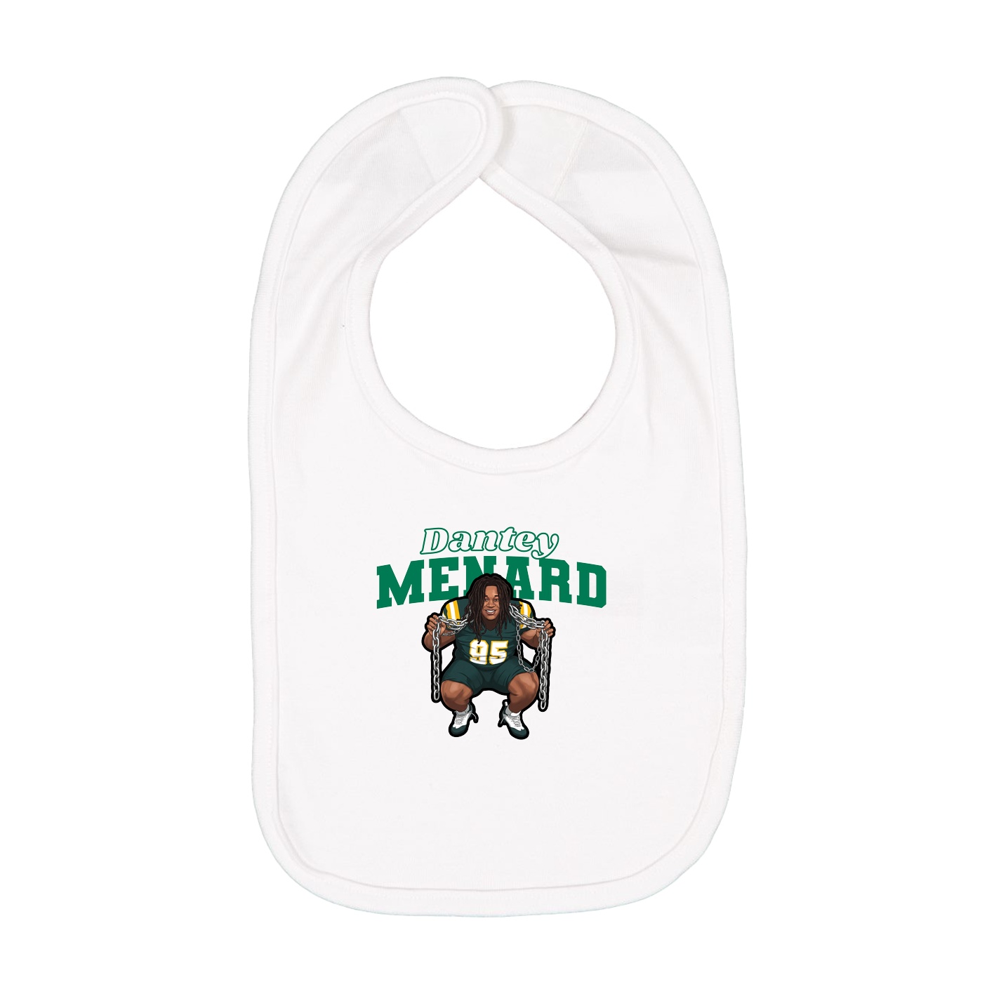 Infant Bib — Name Arch in White