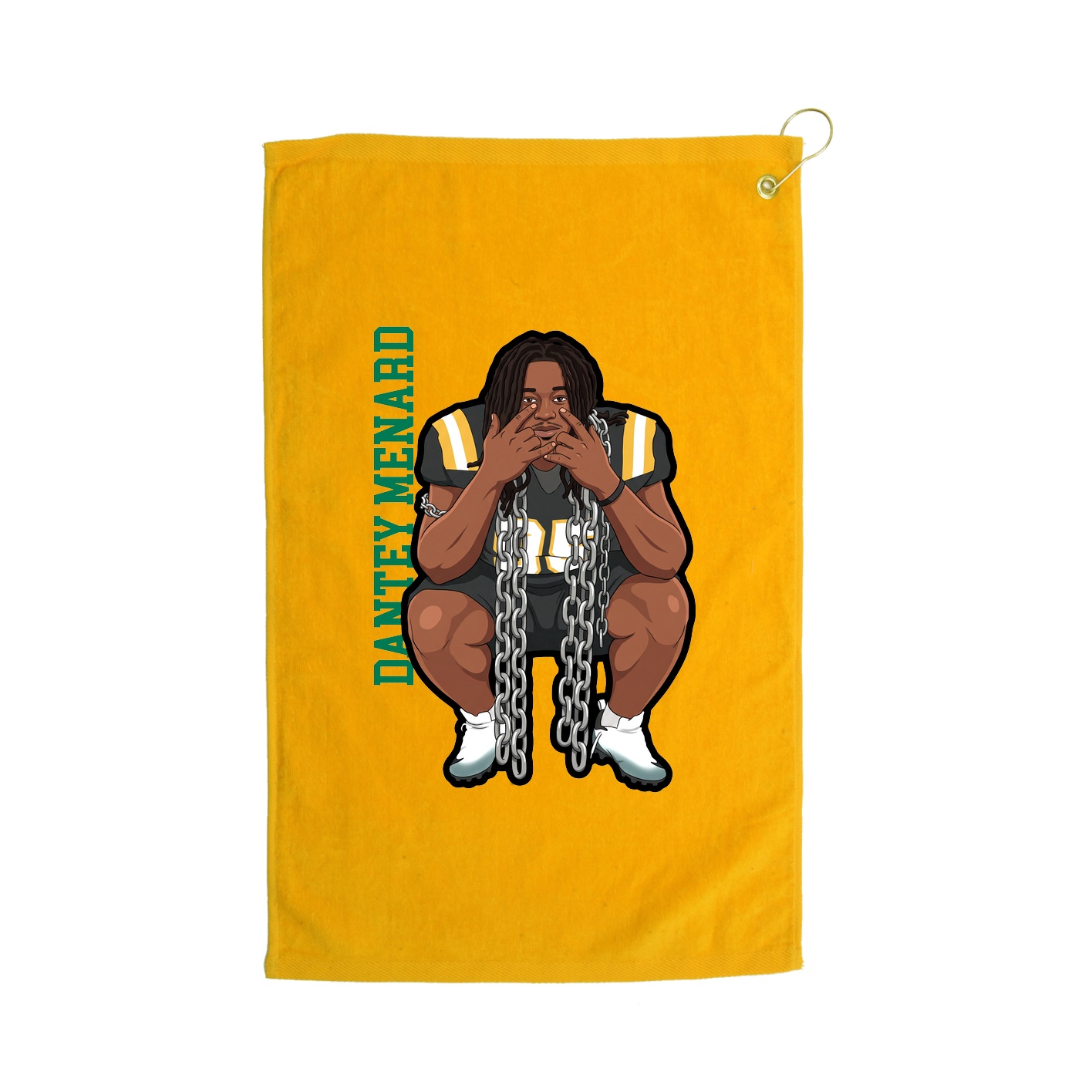 Golf Towel — Name Vertical in Gold
