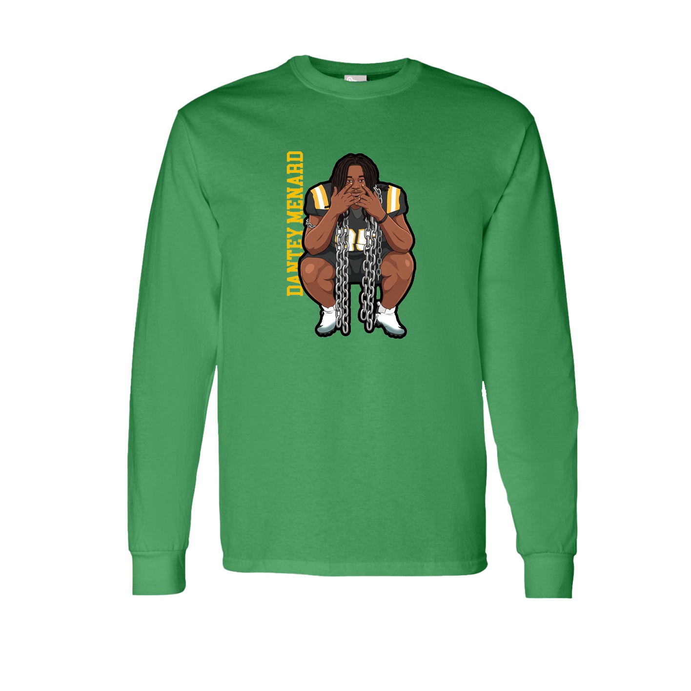 Long Sleeve Tee — Name Vertical in Green