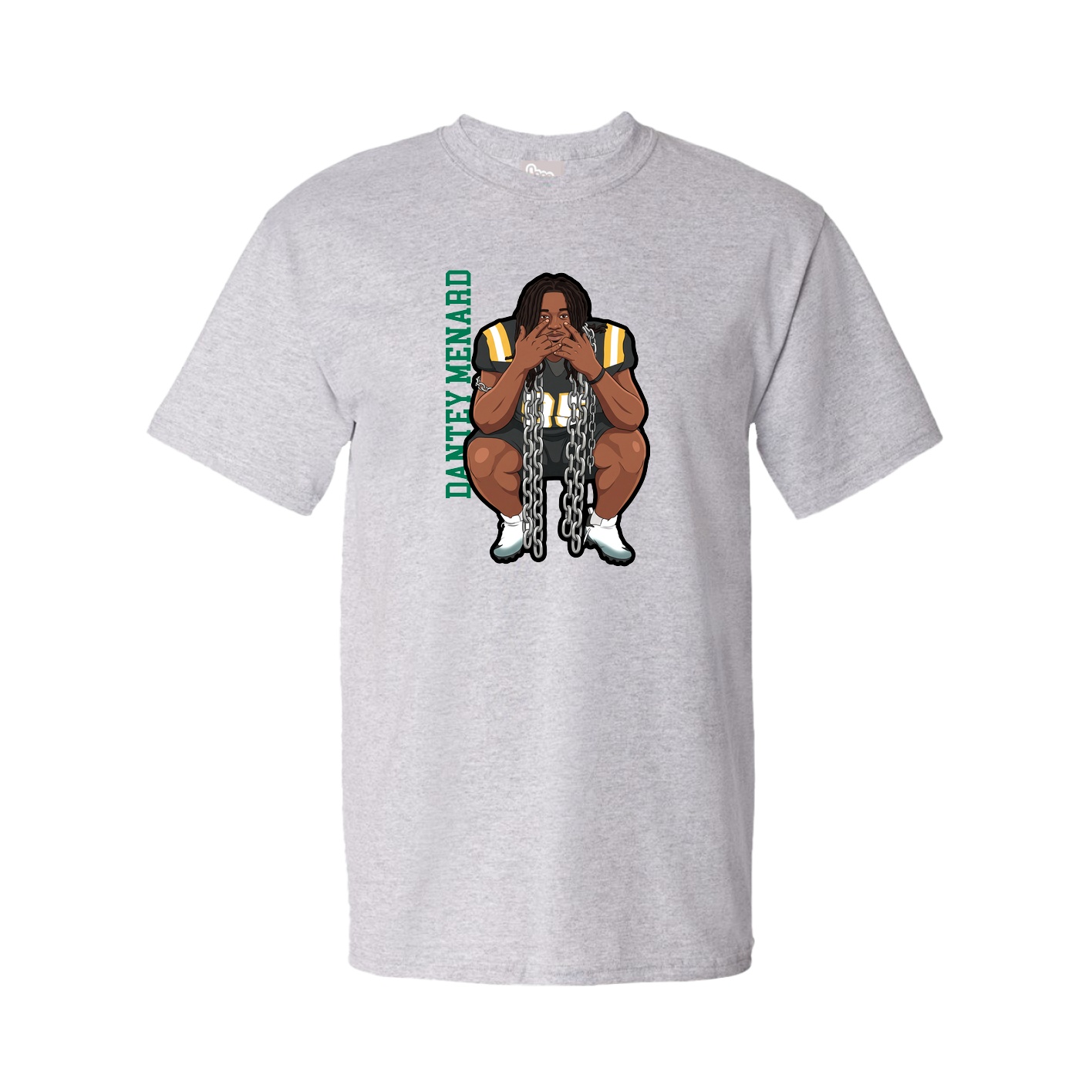 Youth Tee — Name Vertical in Grey