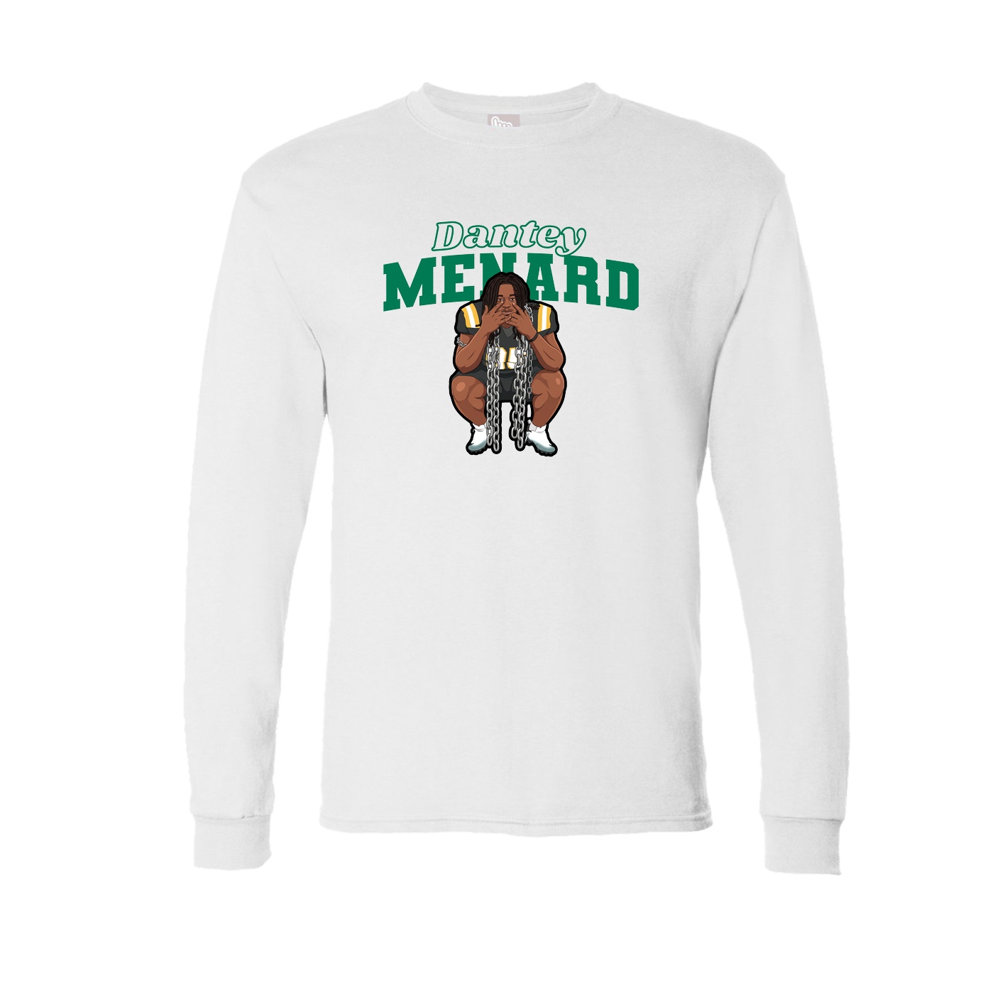 Long Sleeve Tee — Name Arch in White