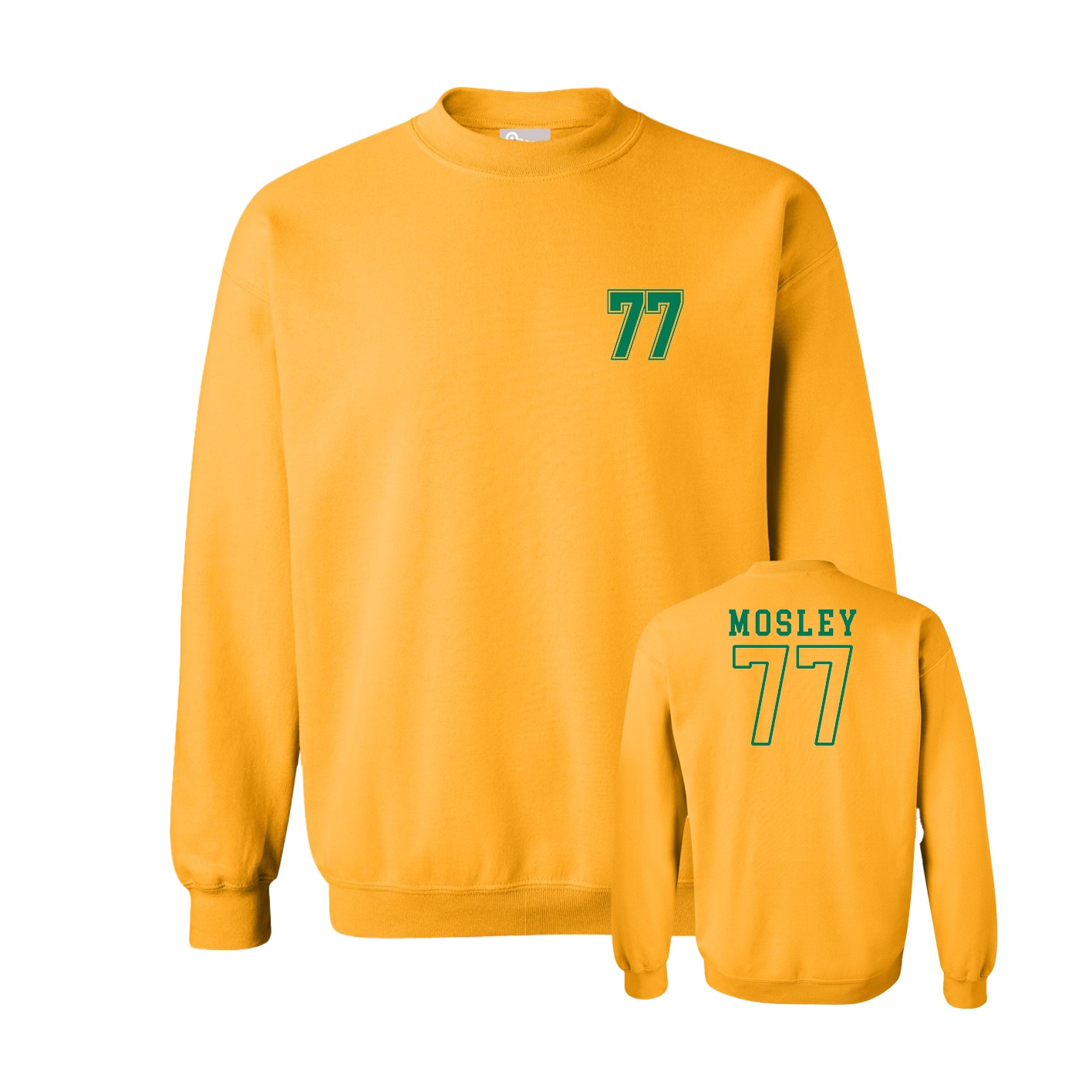 Fleece Crew — Chest Back in Gold