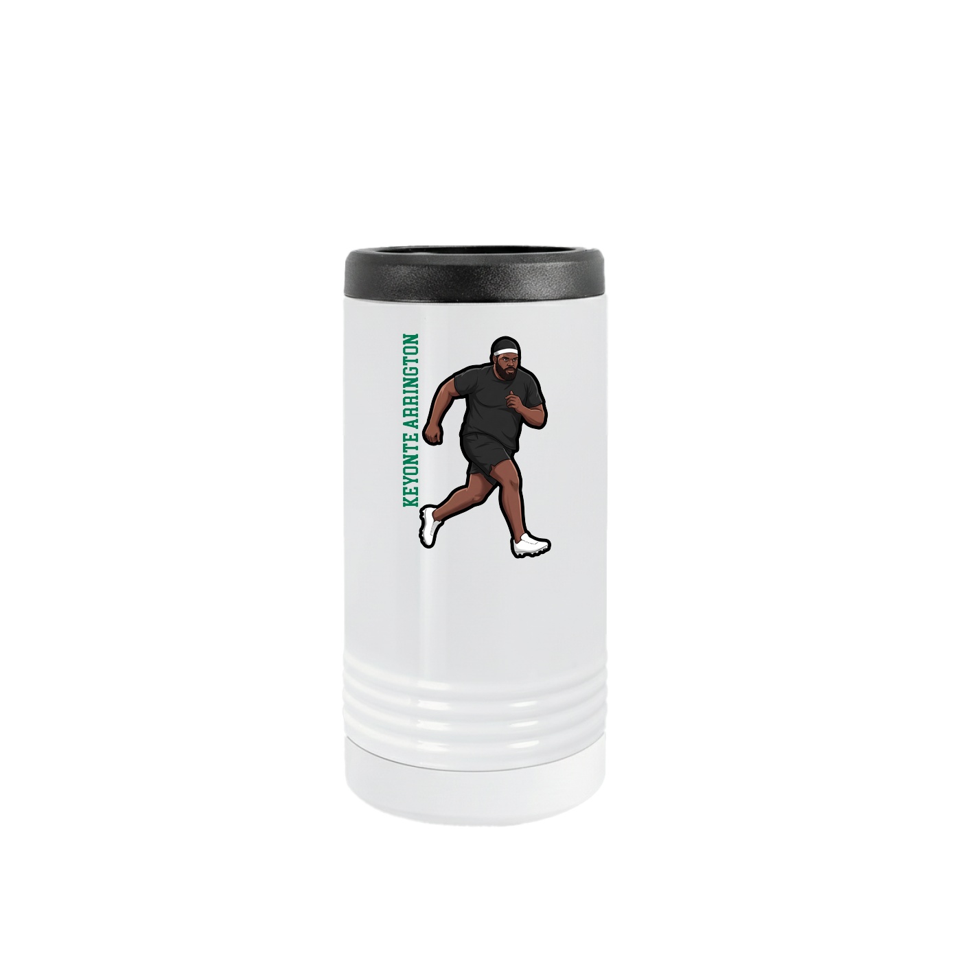 Slim Beverage Holder — Name Vertical in White