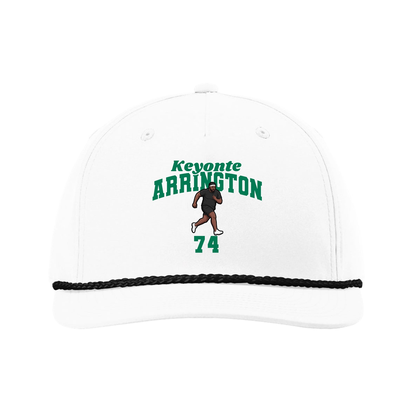 Five-Panel Classic Rope Cap — Signature Arch in White