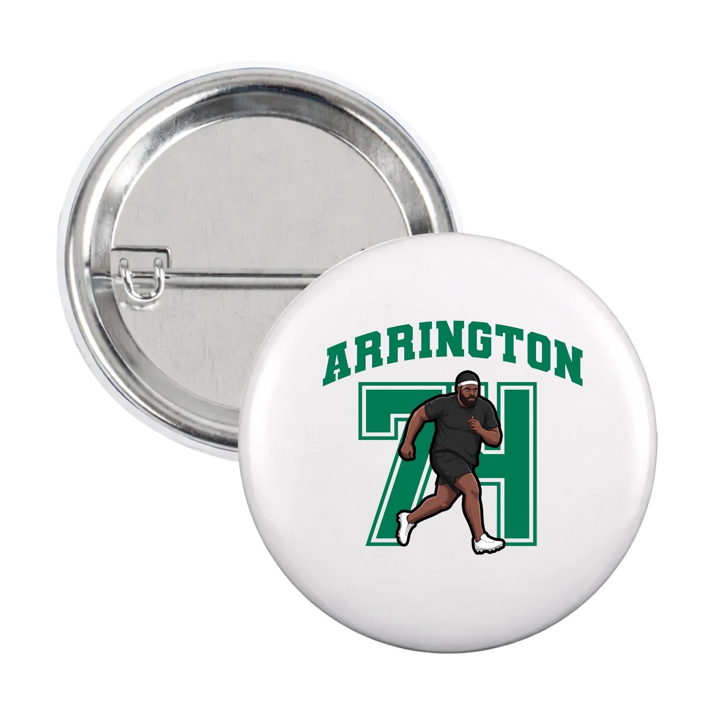 Game Day Button — Number in White