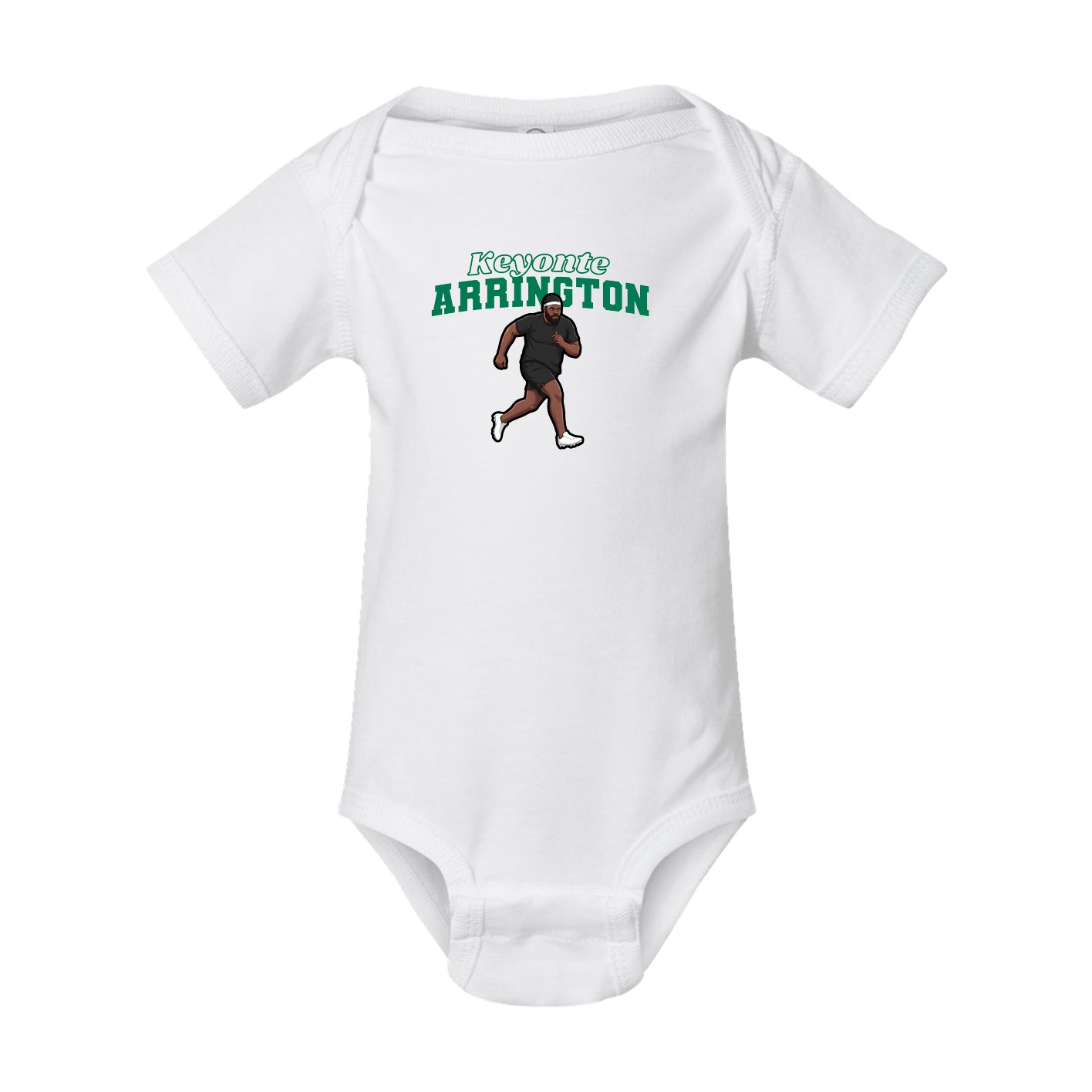 Baby Onesie — Name Arch in White