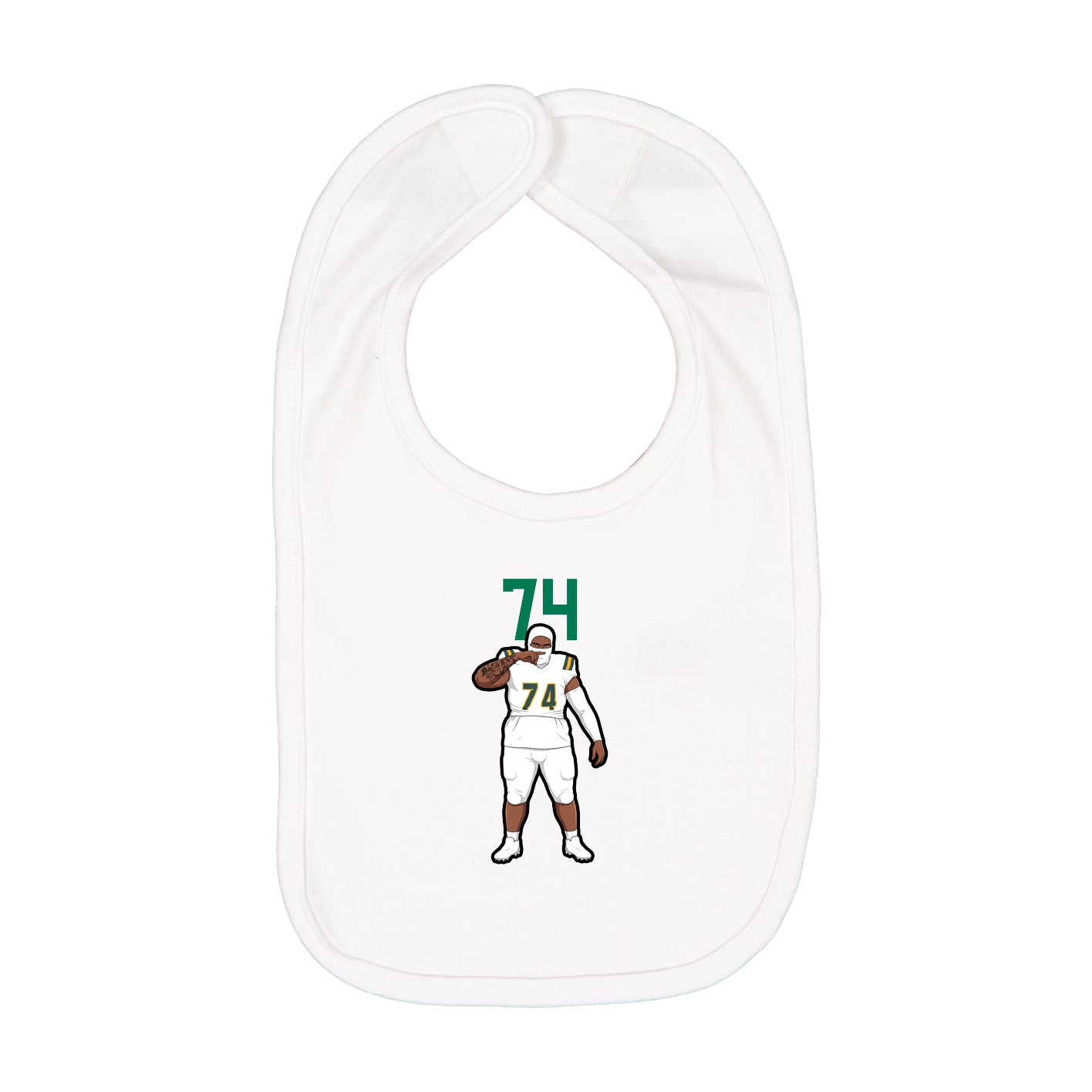 Infant Bib — Number Top in White
