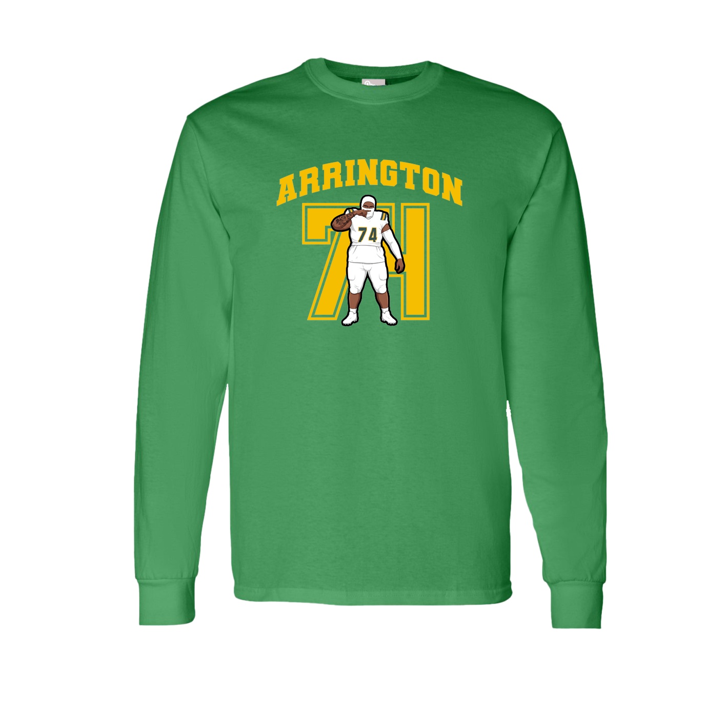 Long Sleeve Tee — Number in Green