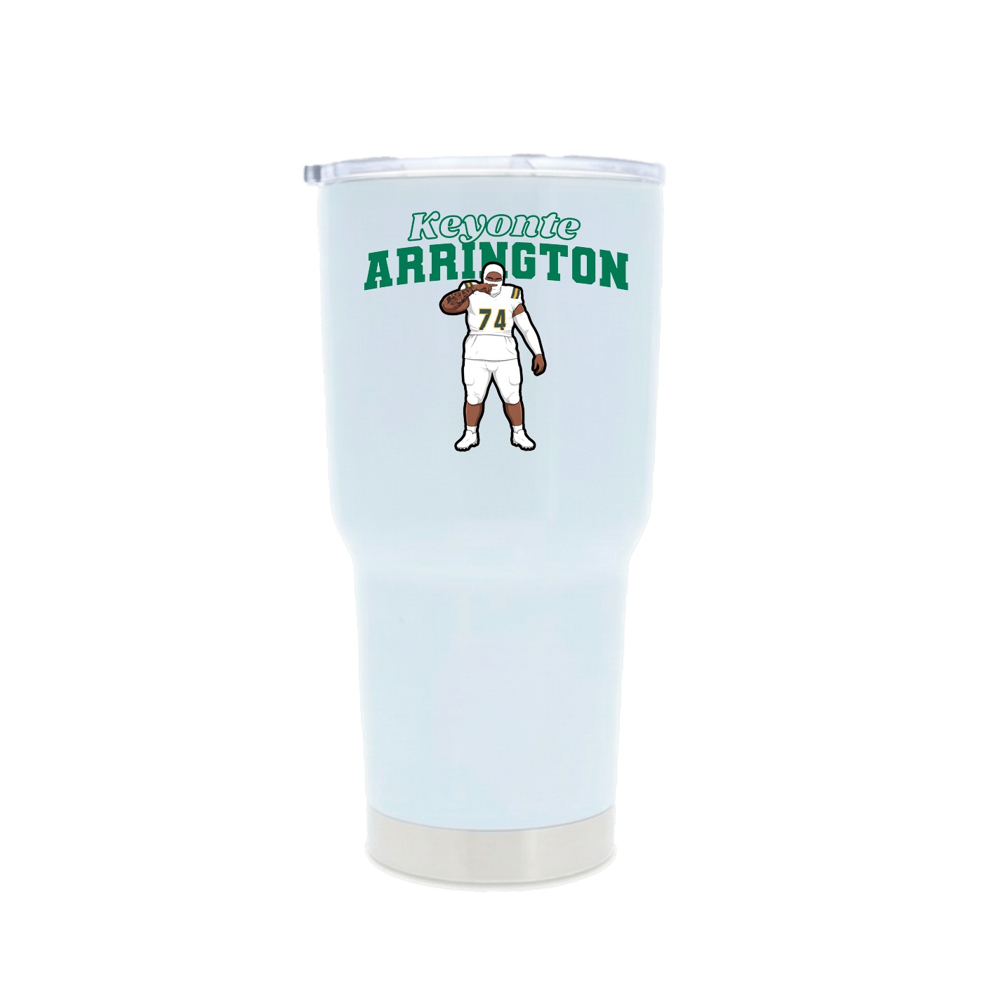 30oz Stainless Steel Tumbler — Name Arch in White