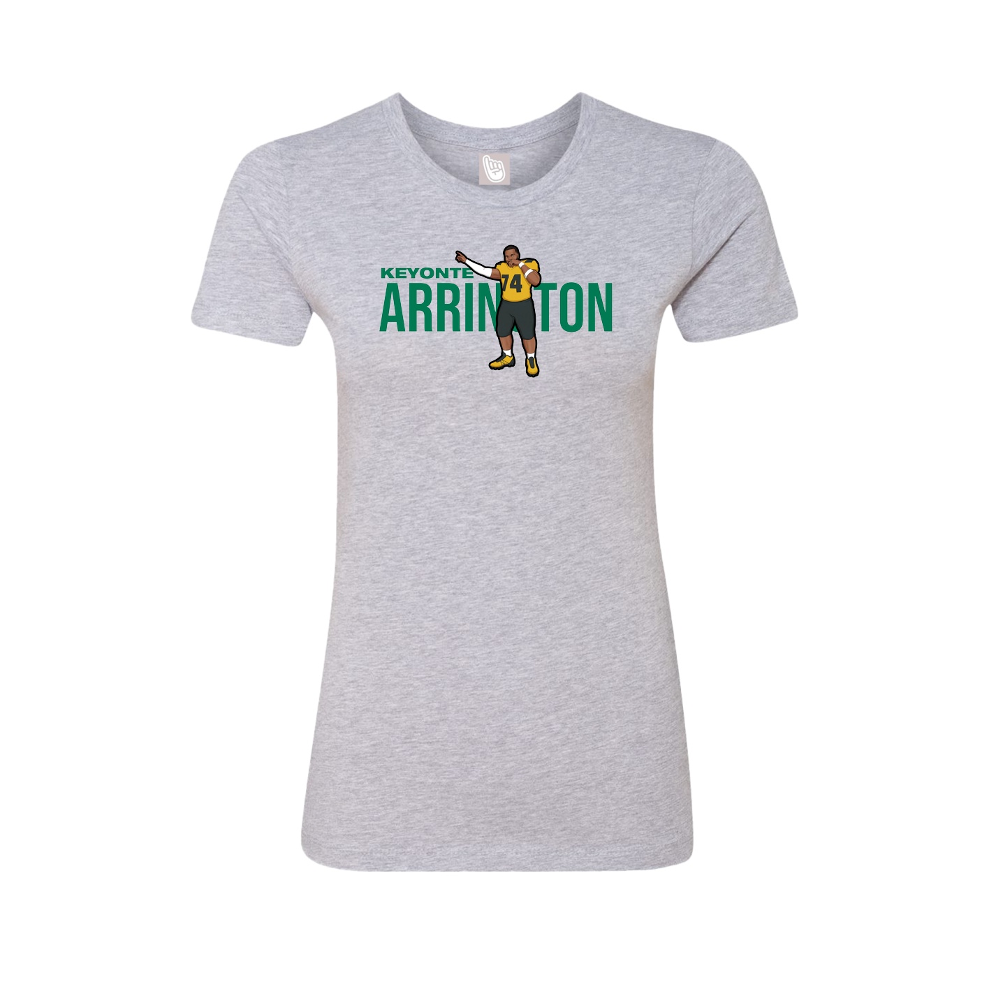 Fitted Women's Tee — Player Name in Grey
