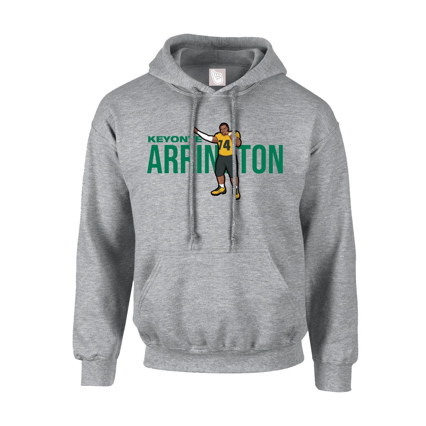 Hoodie — Player Name in Grey