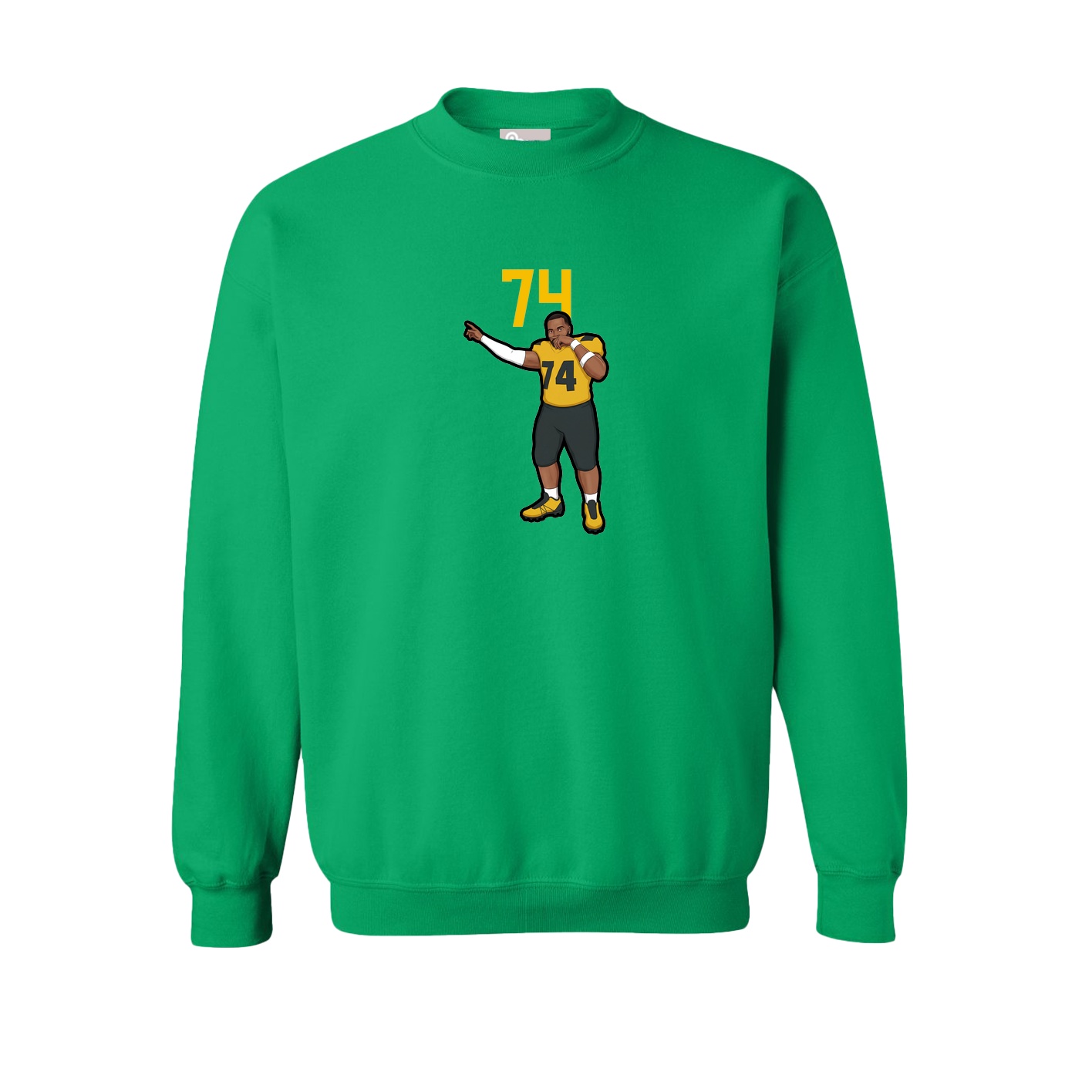 Fleece Crew — Number Top in Green