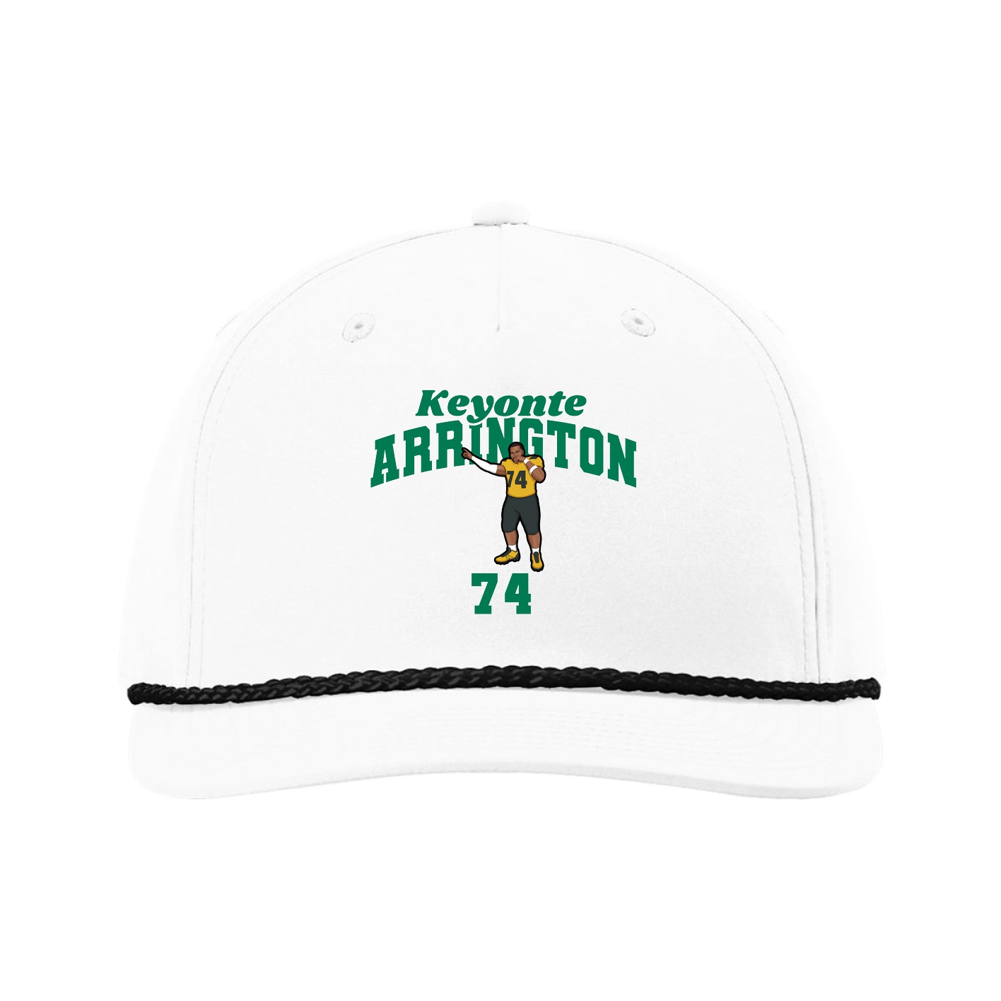 Five-Panel Classic Rope Cap — Signature Arch in White