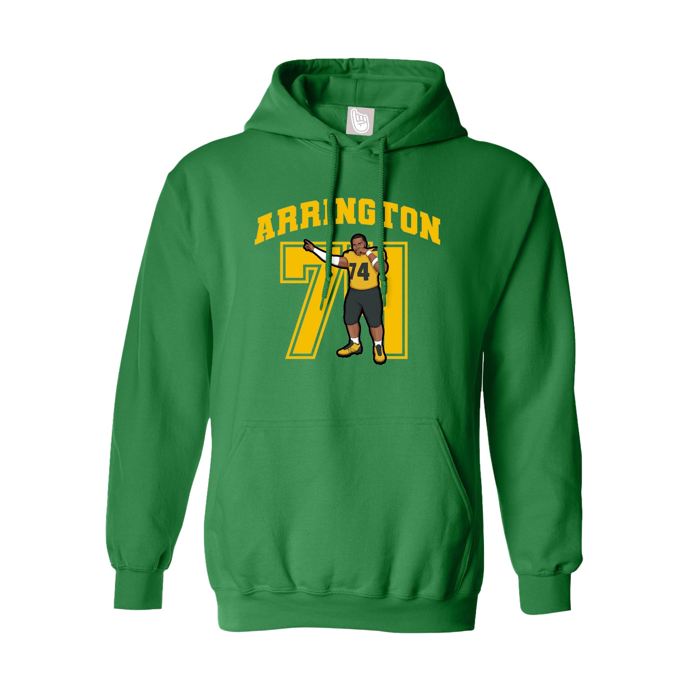 Hoodie — Number in Green