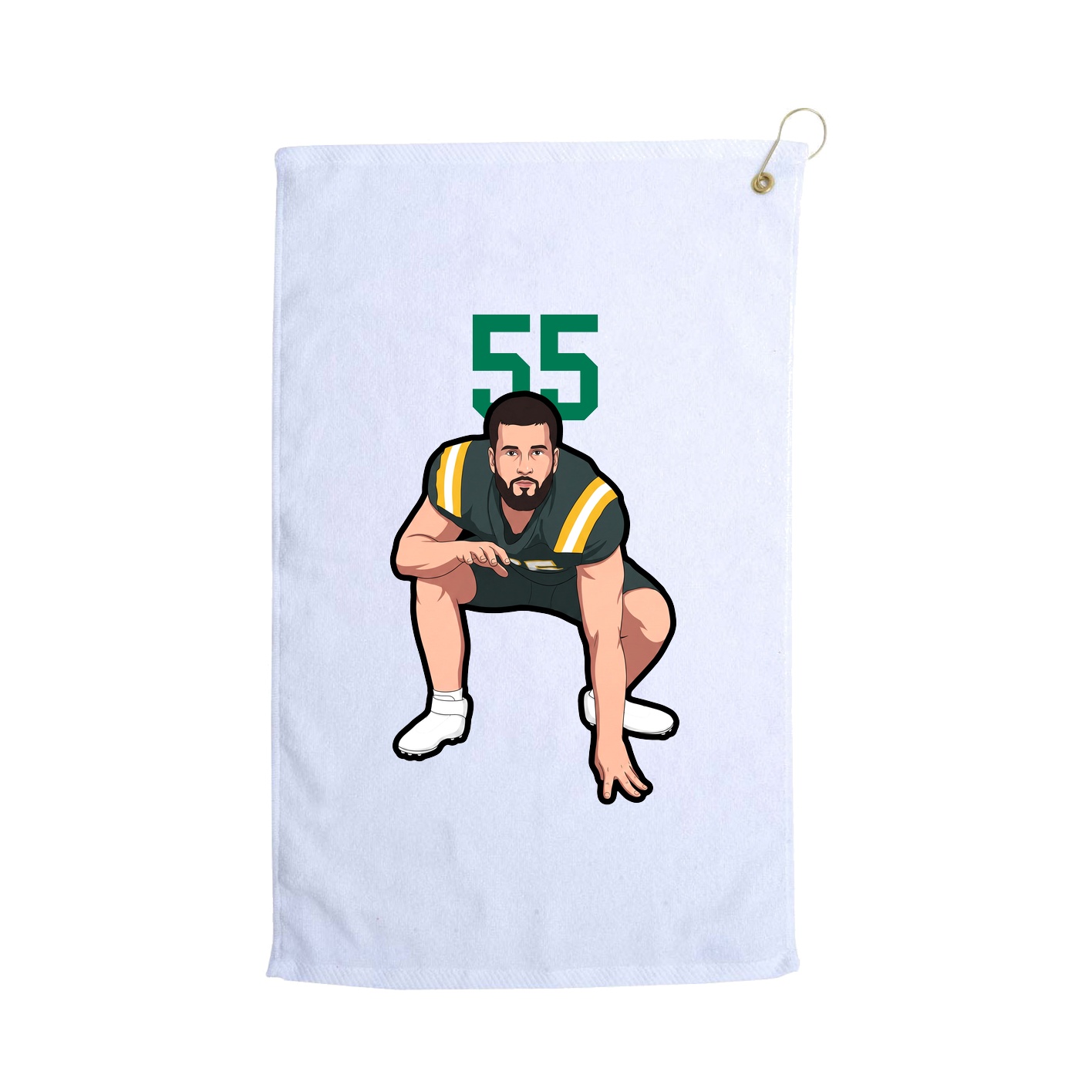 Golf Towel — Number Top in White