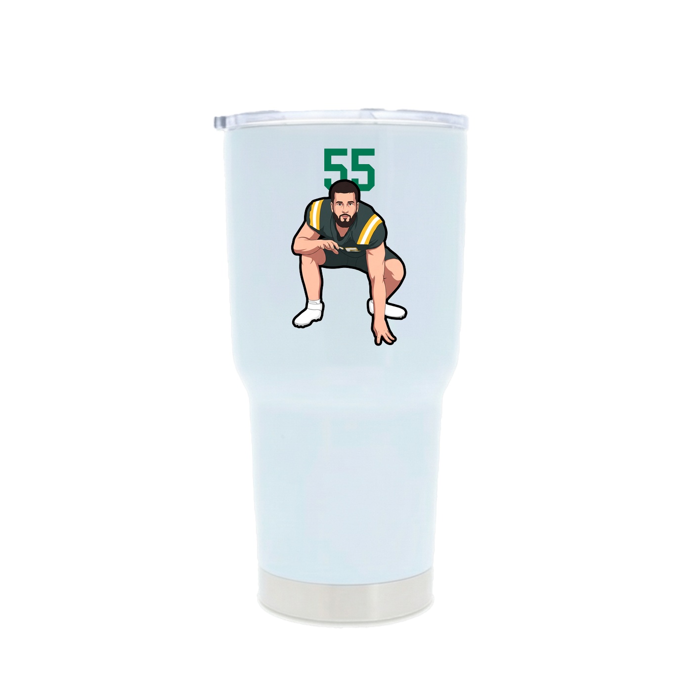 30oz Stainless Steel Tumbler — Number Top in White