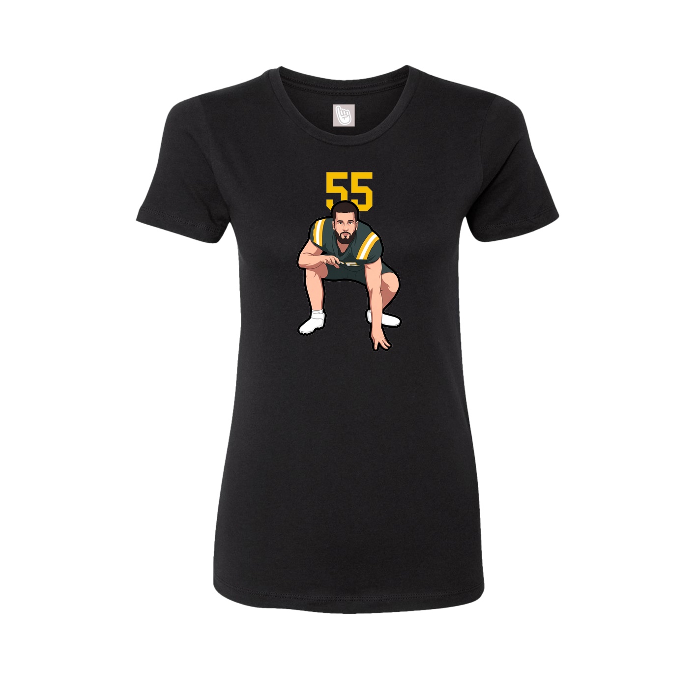 Fitted Women's Tee — Number Top in Black