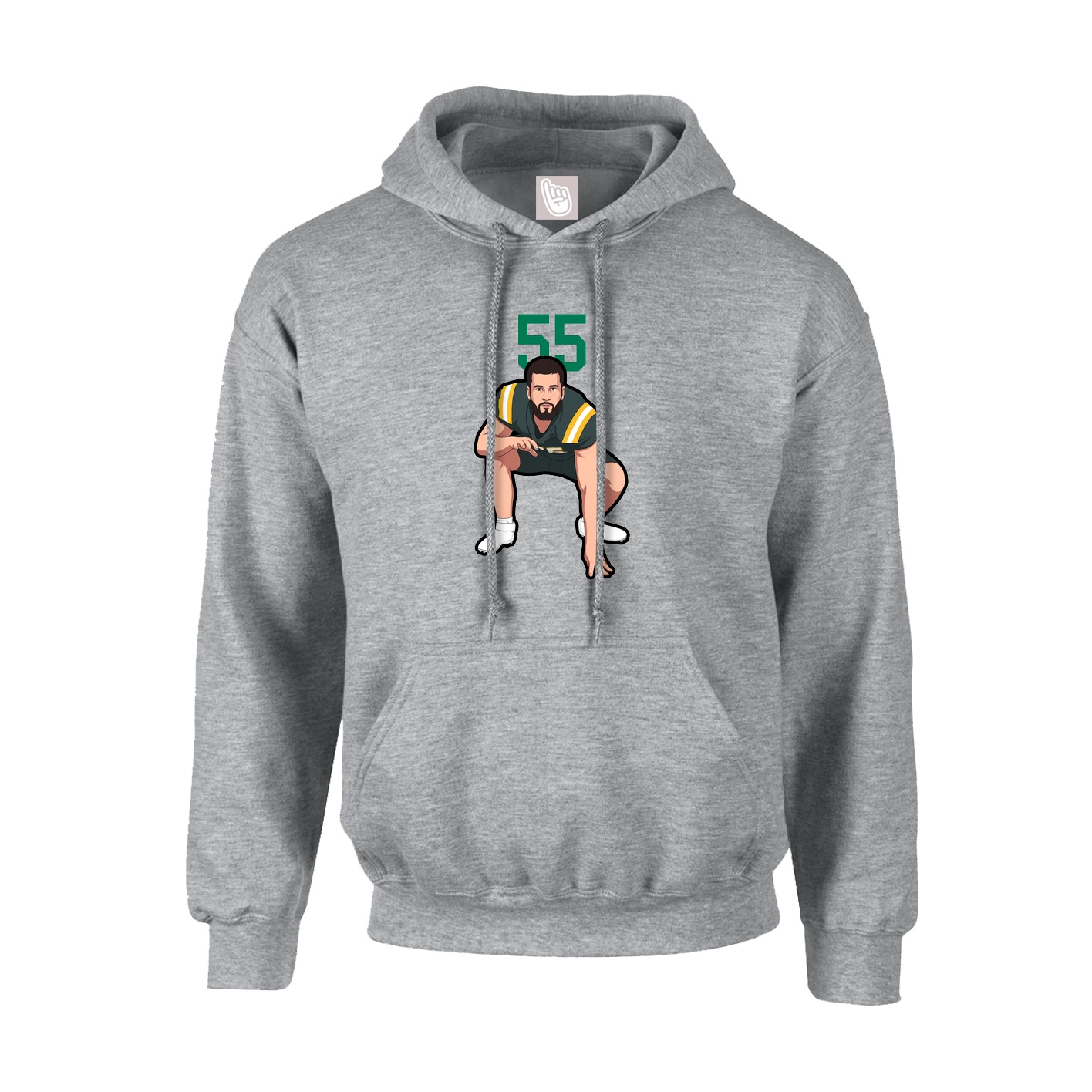 Hoodie — Number Top in Grey