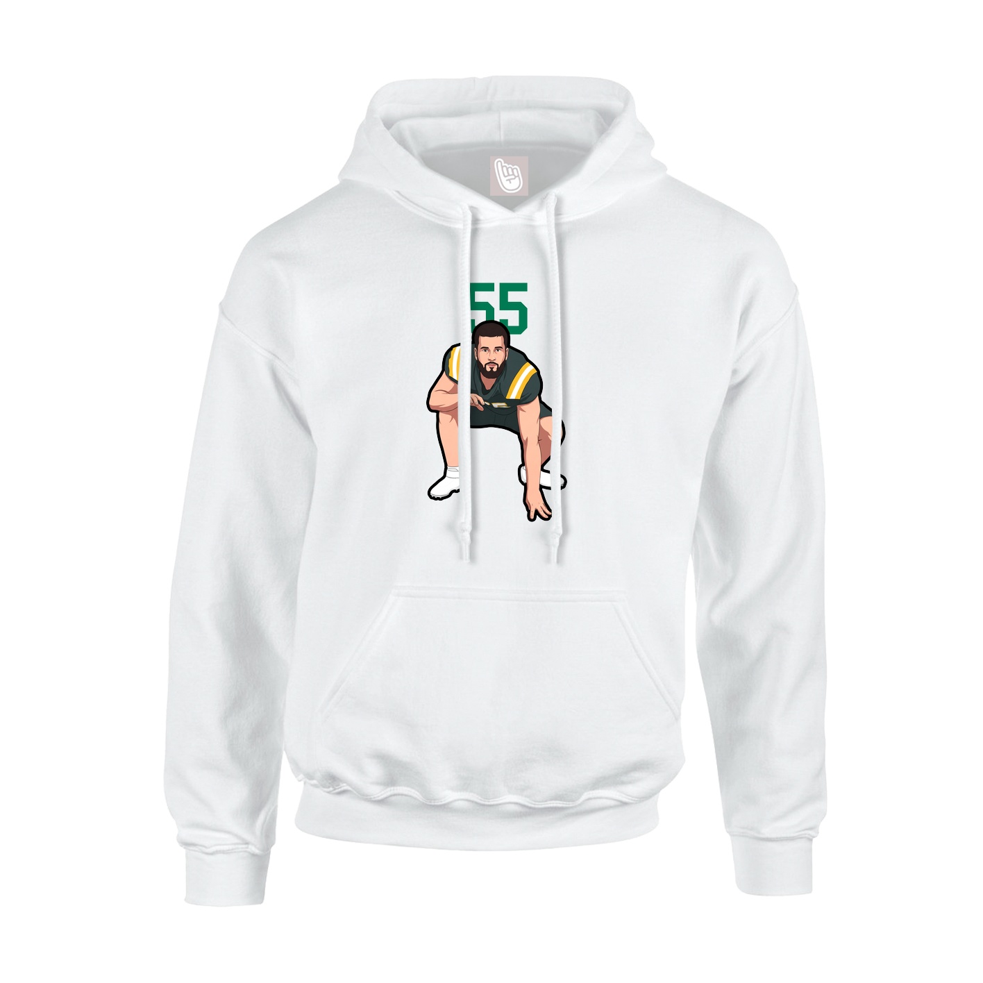 Youth Hoodie — Number Top in White