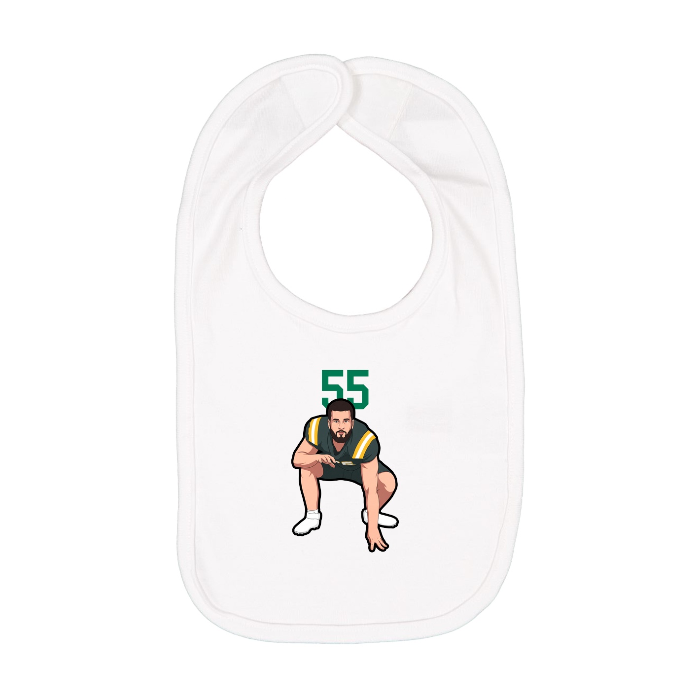 Infant Bib — Number Top in White