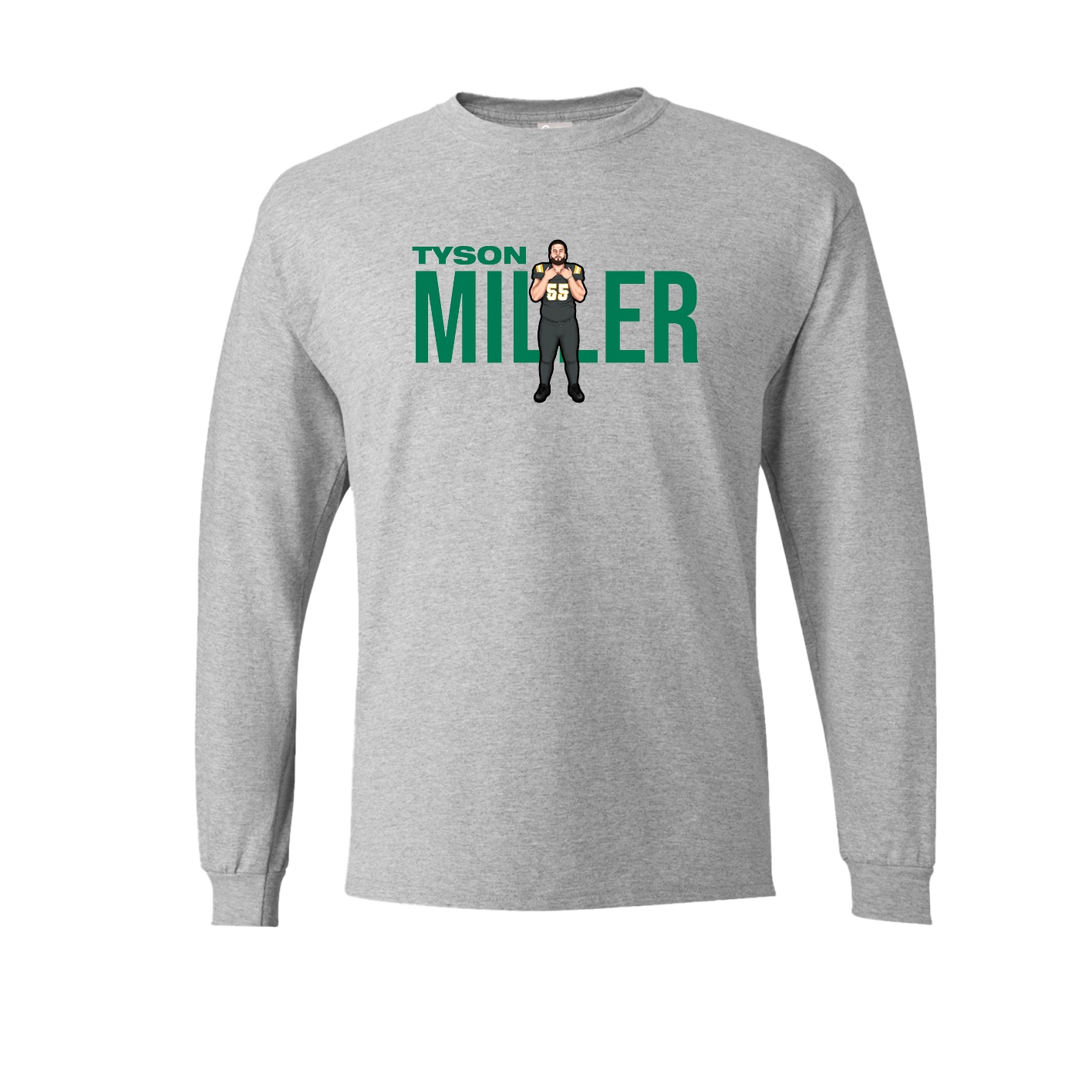 Long Sleeve Tee — Player Name in Grey