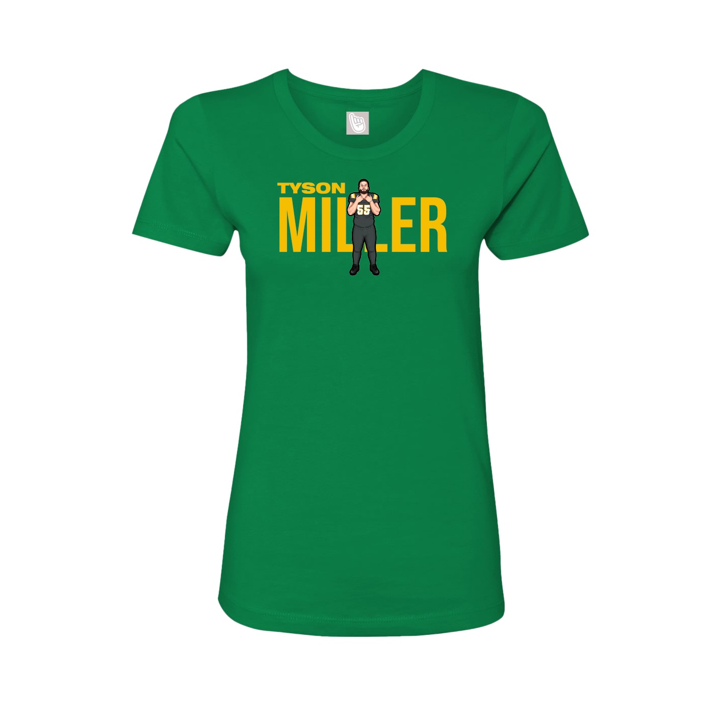 Fitted Women's Tee — Player Name in Green