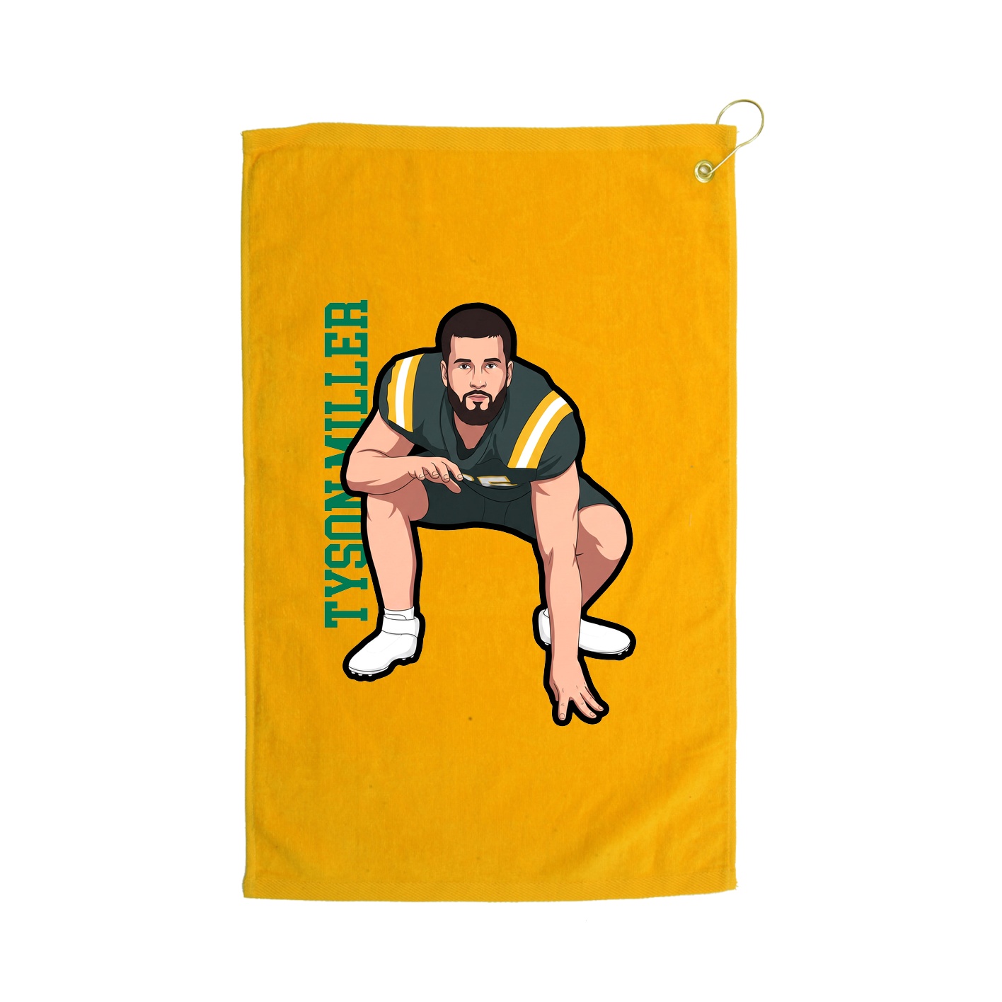 Golf Towel — Name Vertical in Gold