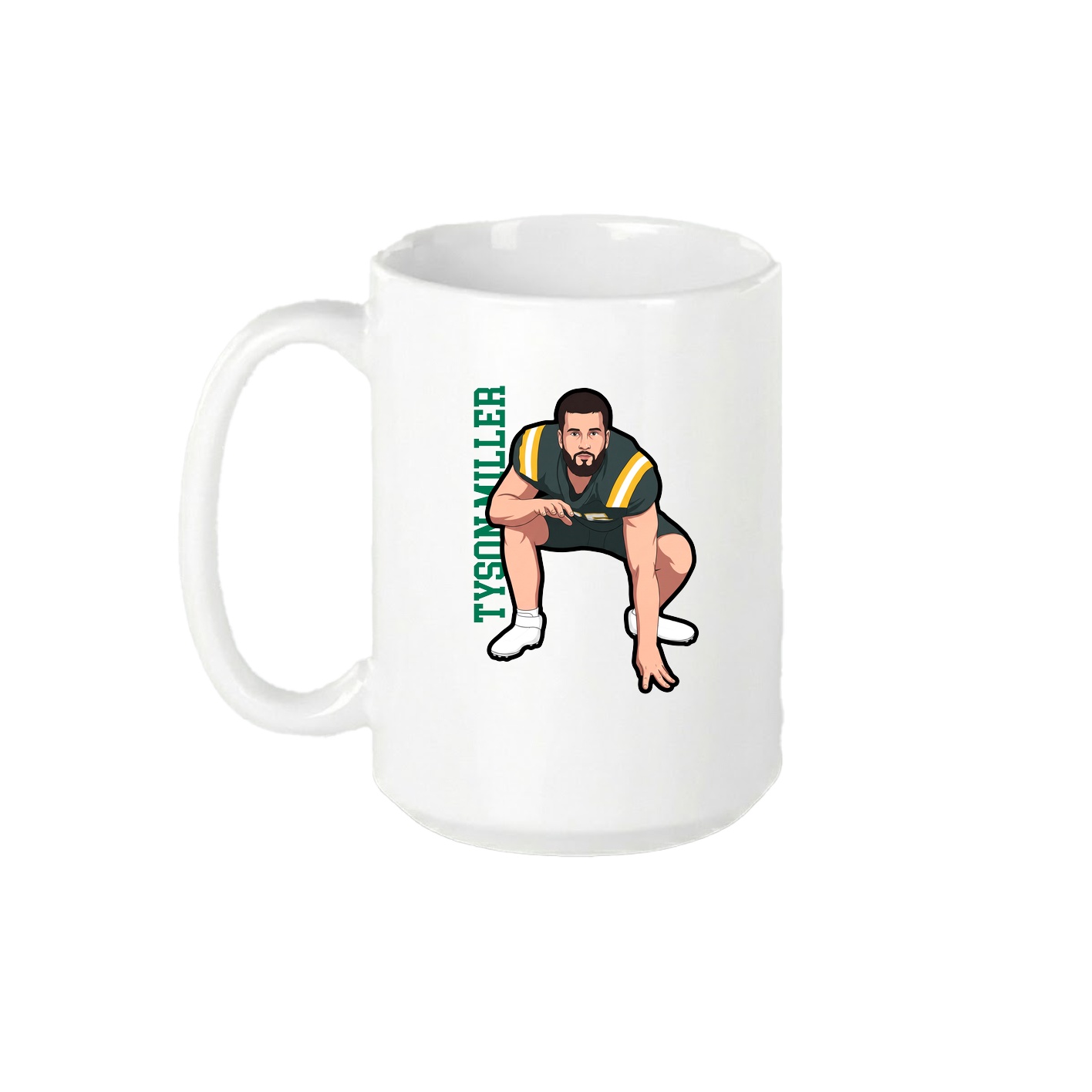 15oz Coffee Mug — Name Vertical in White